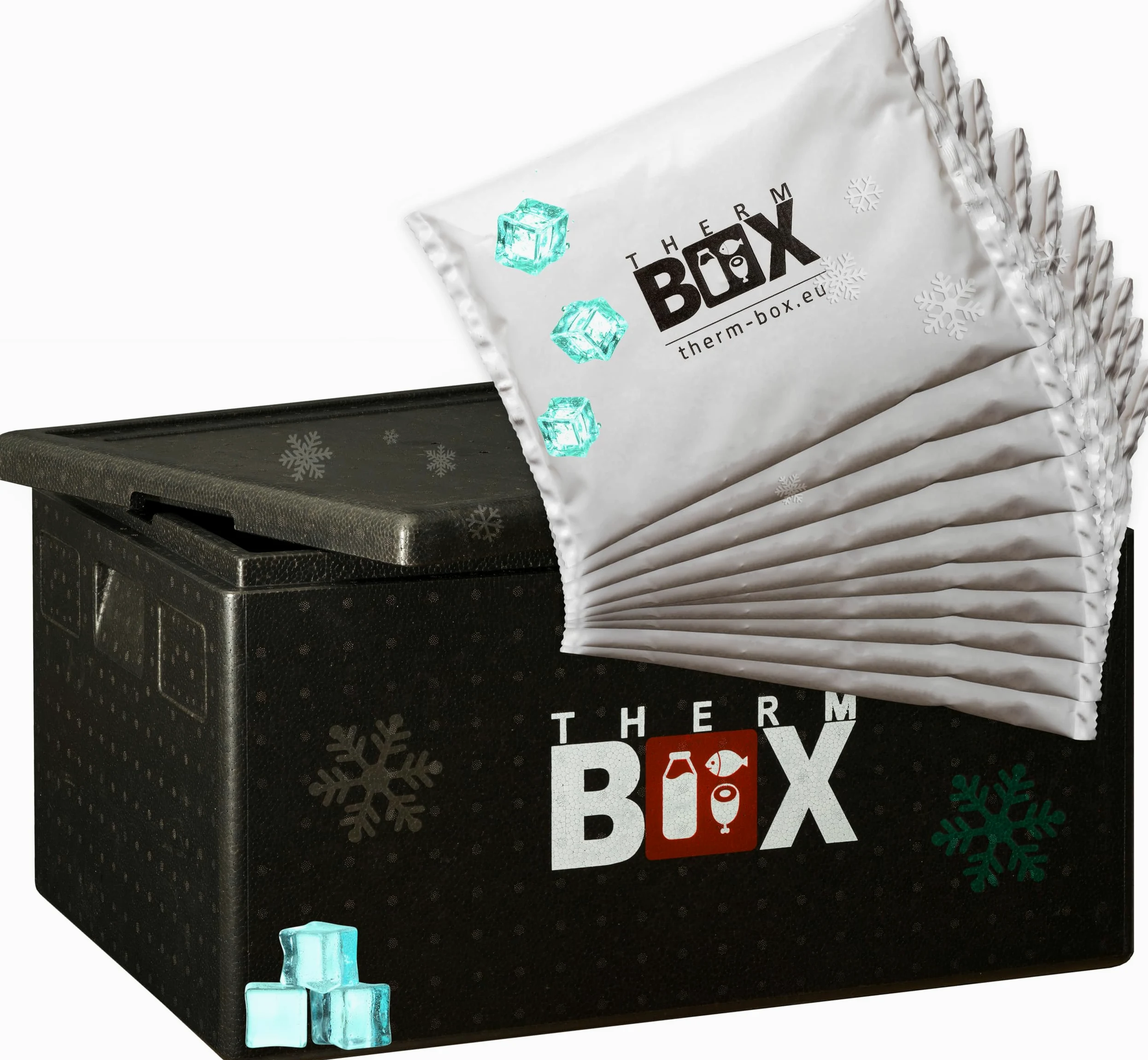 THERM BOX Caja de poliestireno profesional de 12 L hasta 80 L con almohadilla de refrigeración para nevera de diferentes tamaños