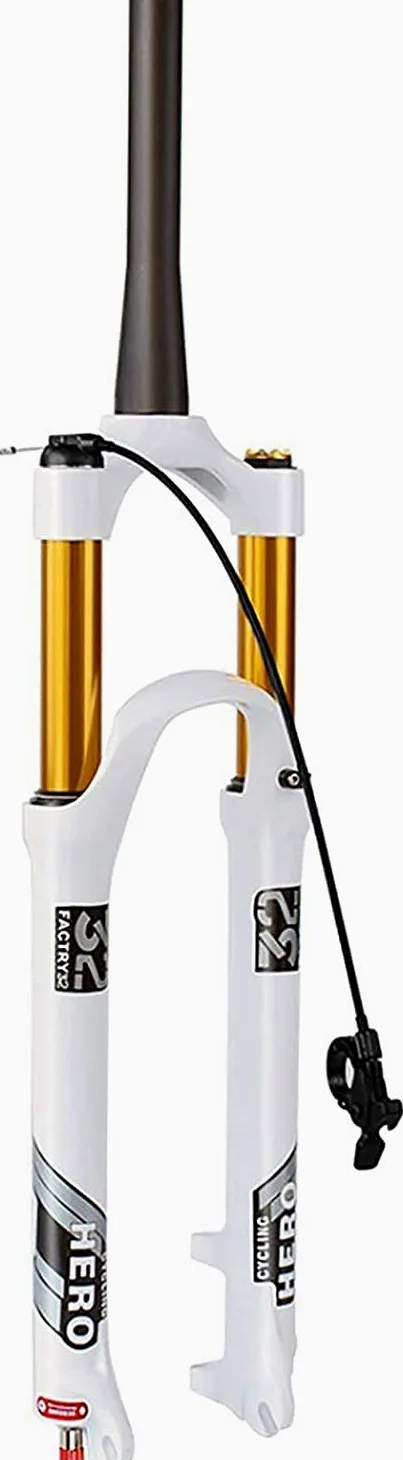 Horquilla Delantera ​MTB 26/27,5/29 Pulgadas con Ajuste Amortiguación Horquilla Neumática Aleación Aluminio Ligera 9MM Freno Disco Liberación Rápida Recorrido 120MM
