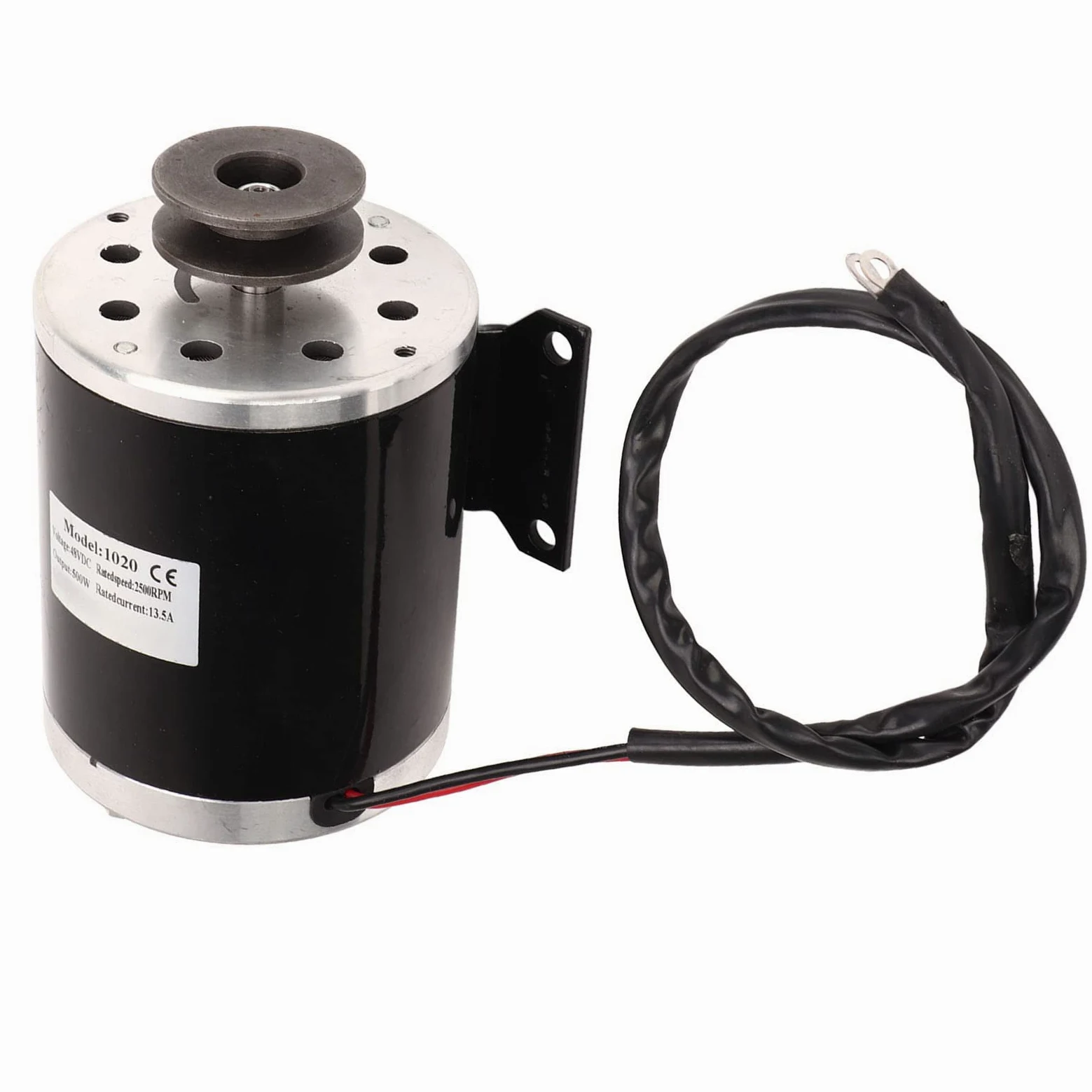 Cryfokt Motor de Polea Eléctrica de 500W, Aleación de Aluminio Cepillado de Poco Ruido para Bicicletas Eléctricas, Scooters y Motocicletas