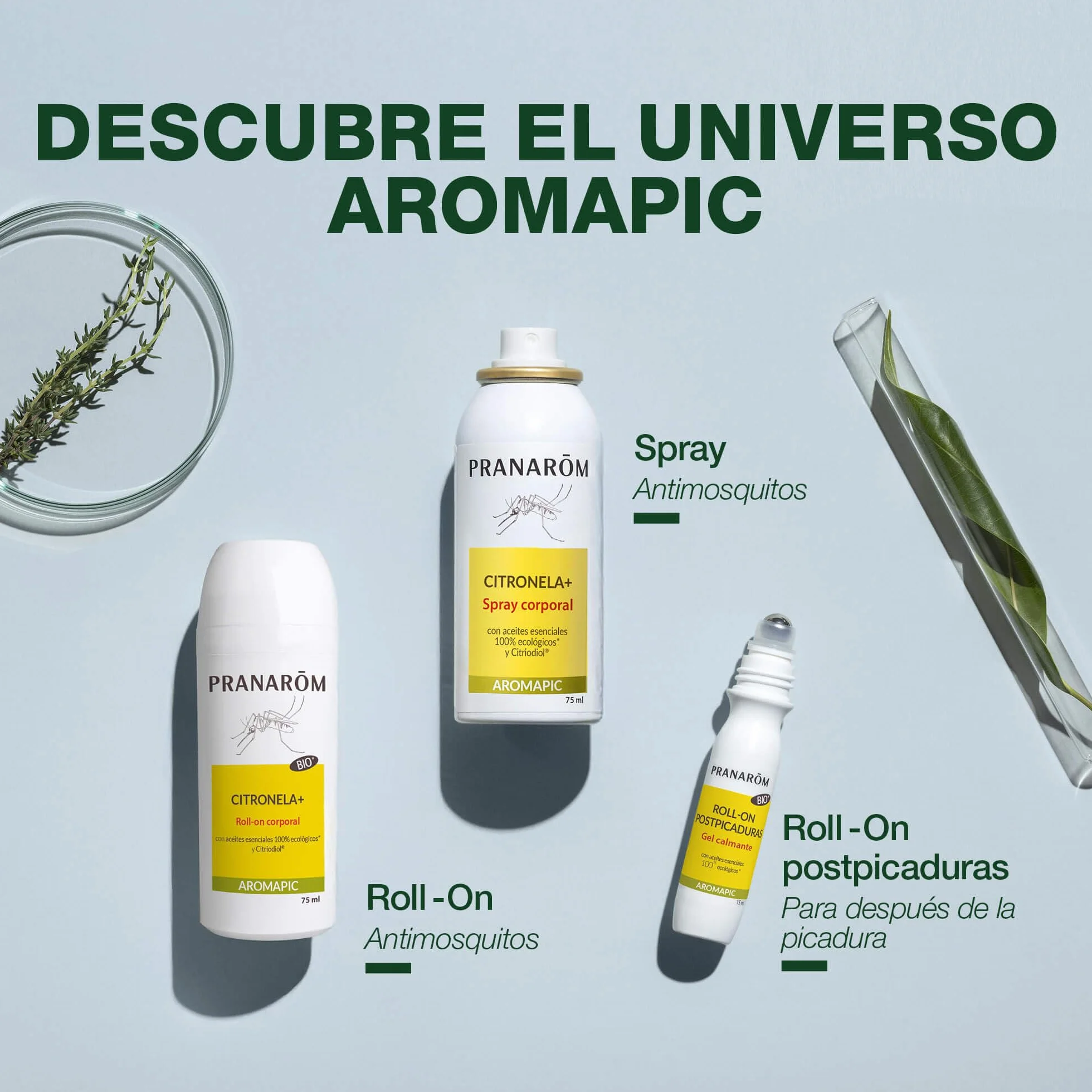 PRANAROM Aromapic Roll On Post Picadura Bio Gel Calmante Aceites Esenciales Puros Naturales 15ml