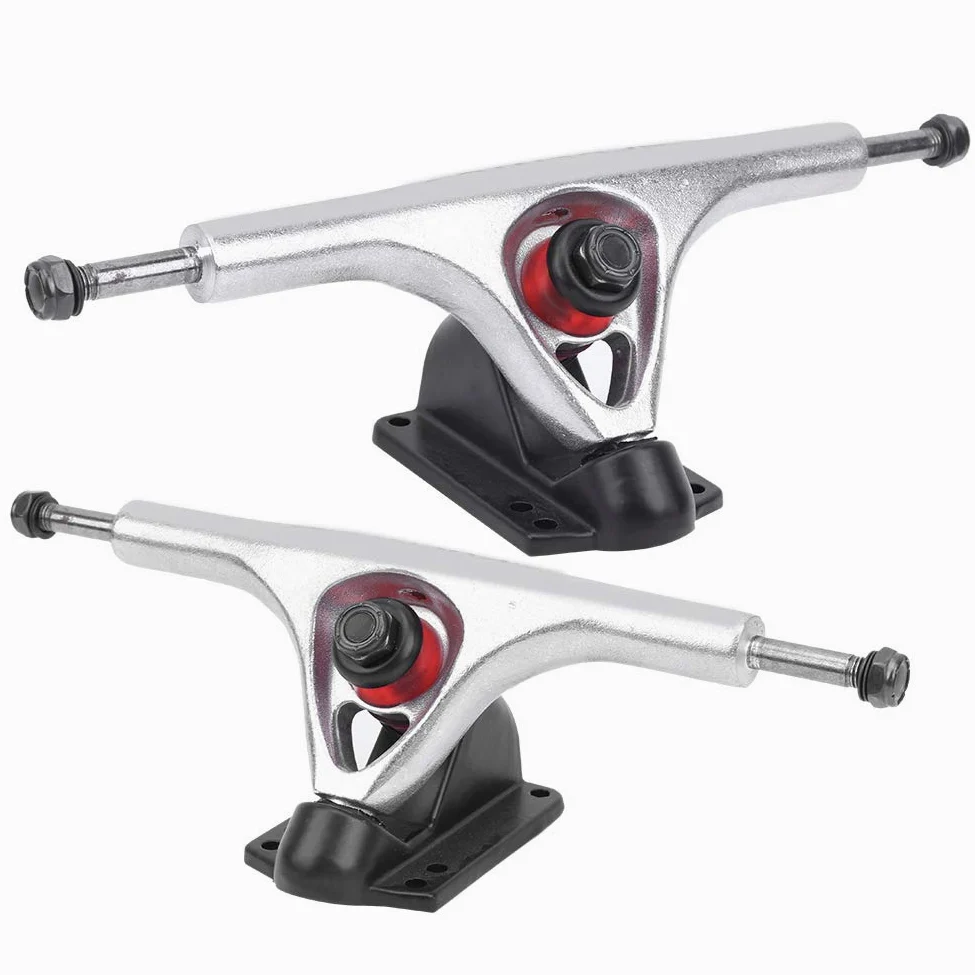 Tiiyee Eje de Monopatín, Longboard Camiones Patinar Aleación Aluminio Longboards Trucks Skateboard Truck Transmisión Skate Trueno Pulido Ejes Monopatines para Accesorio Monopatíns(Plata)