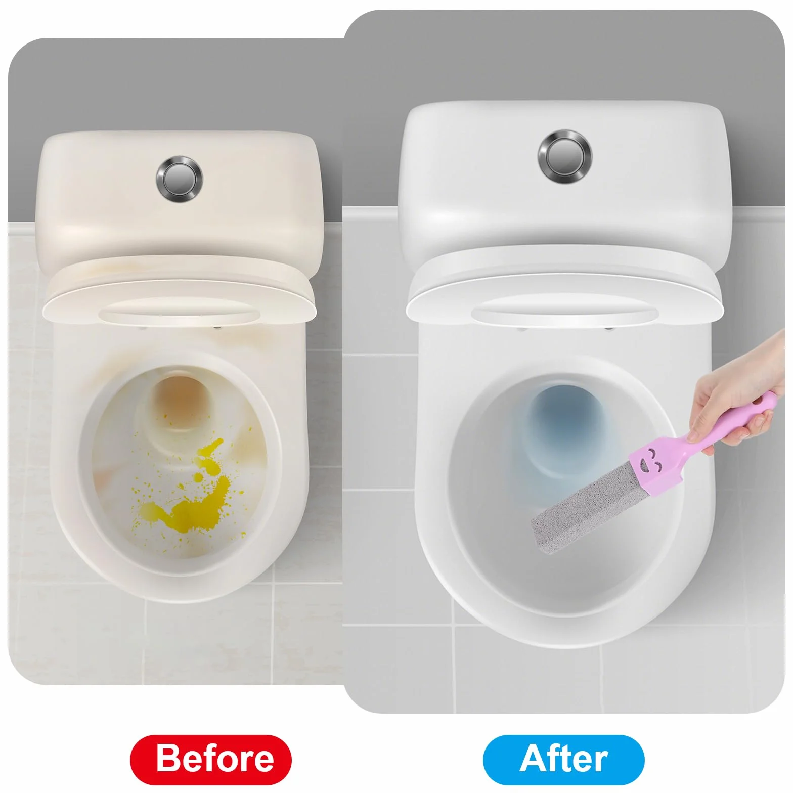 Pumice Stone Toilet Cleaner 4 Piezas Piedra Pómez con 2 Asas Rosas para Inodoro,Horno,Piscina,Barbacoa,Bañera