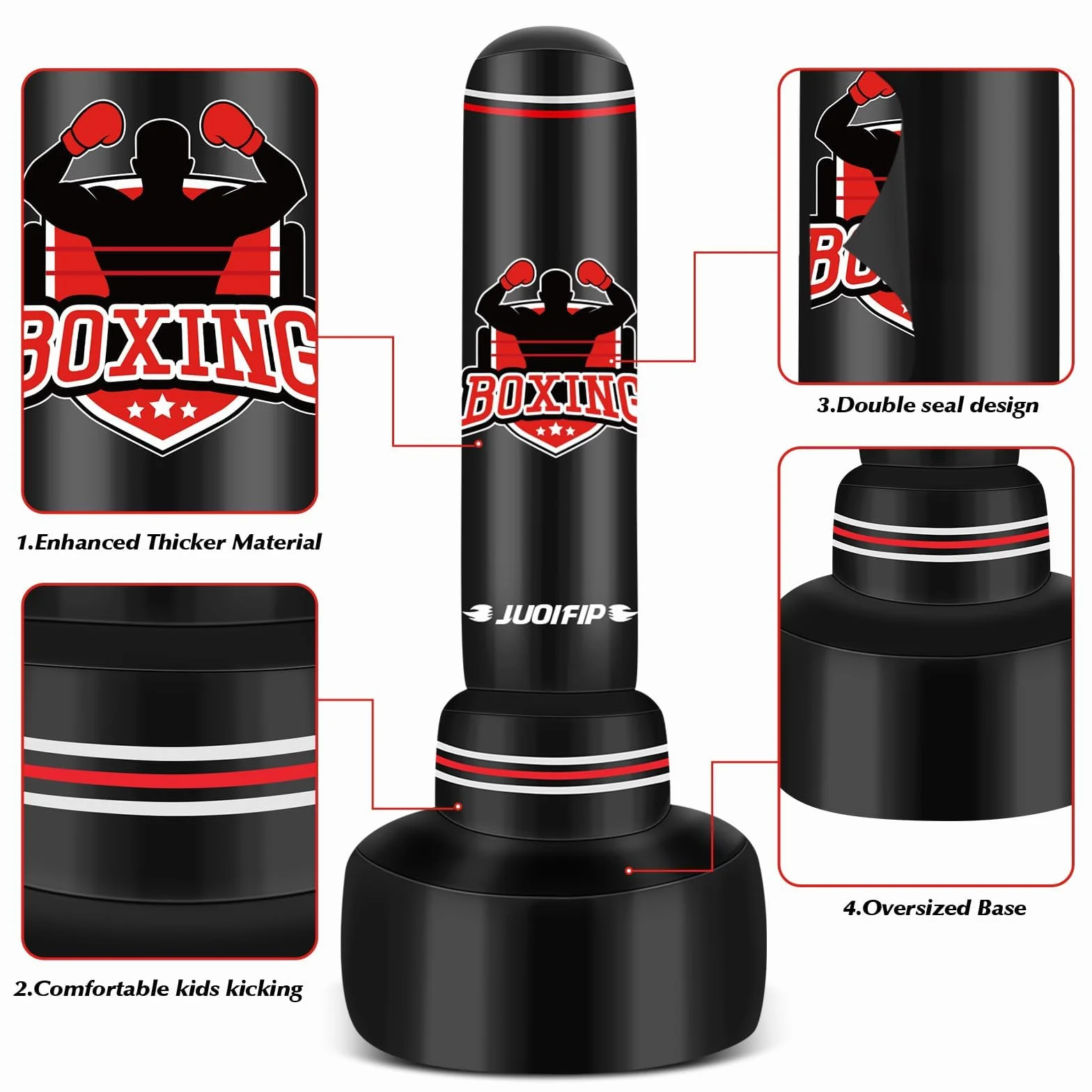 Saco de Boxeo Adultos 180cm Independiente Inflable Kickboxing Bolsa Entrenamiento MMA Muay Thai