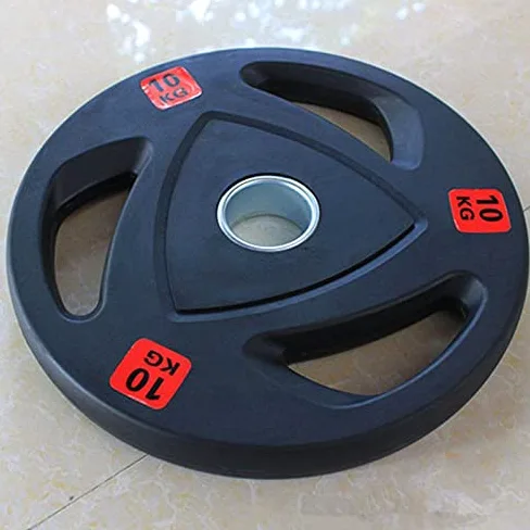 2 "Placas de peso olímpico, 3 orificios de 3 orificios de 50 mm Diámetro de la mano Placas de barra de goma, placas de hierro fundido Inicio Equipo de gimnasio, for levantamiento de pesas