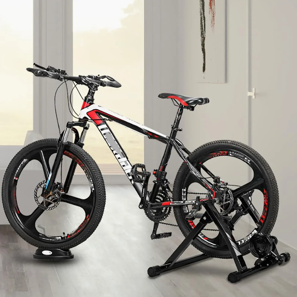 Entrenador de bicicleta plegable para andar en interiores, soporte para bicicleta con rodillo para entrenamiento de rally de bicicletas, soporte para bicicleta estática para ejercicios de ciclismo e