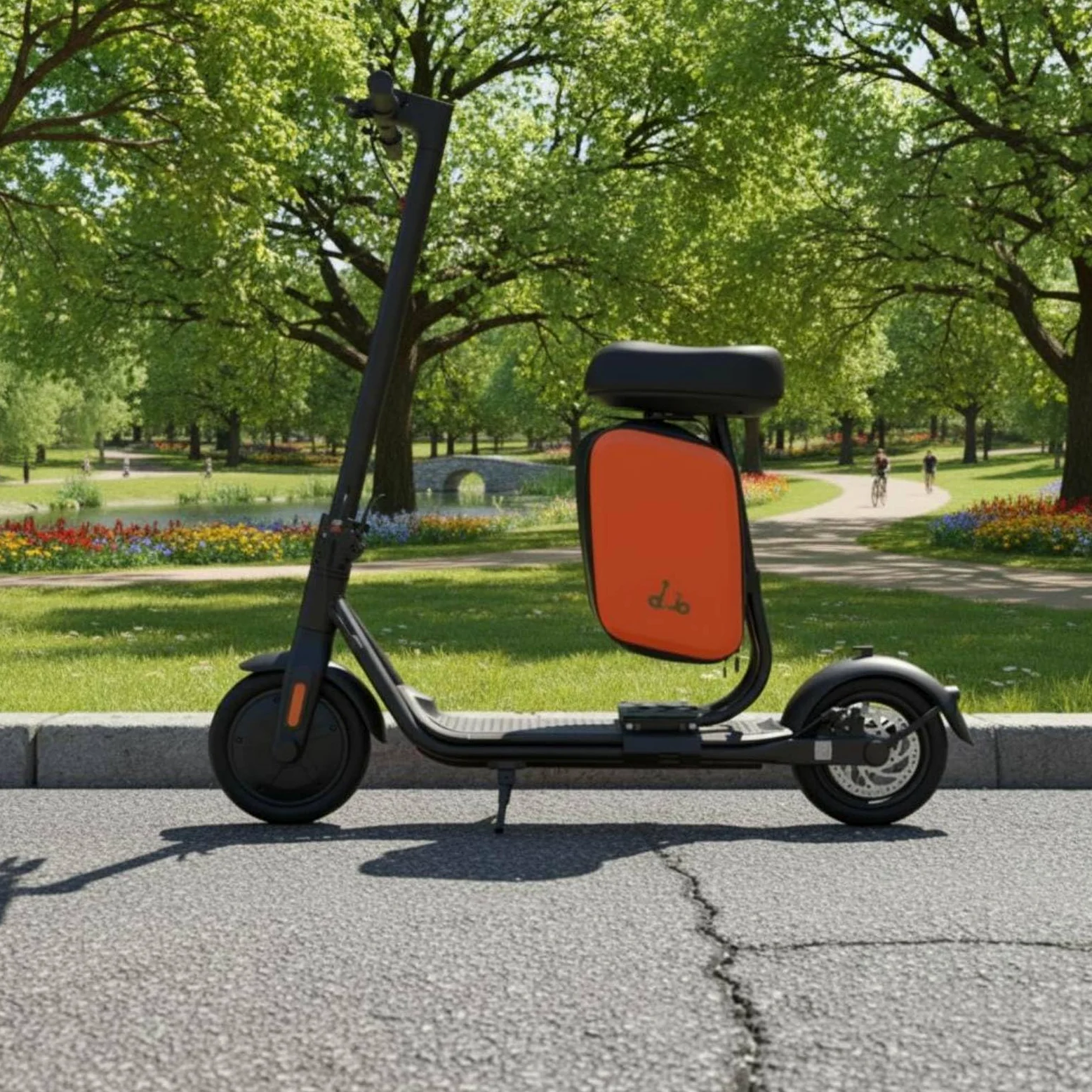 Scooter Seat Attachment Asiento para Patinete Eléctrico con Bolsa de Almacenamiento Sillín Accesorio de Movilidad Cojín de PU Acolchado Adecuado para Adultos en Trayectos Largos Trabajo Ocio