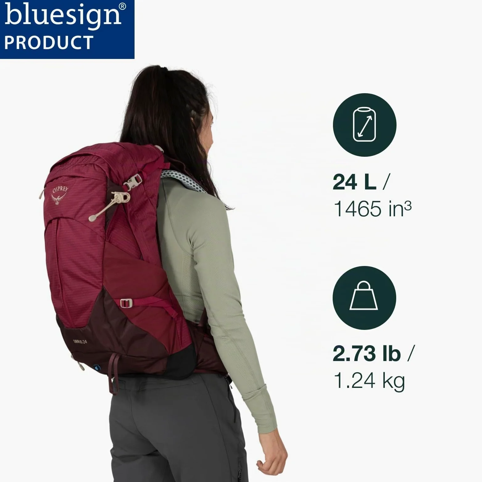 Osprey Sirrus Mujer Mochila, 24L, Succulent Green, O/S