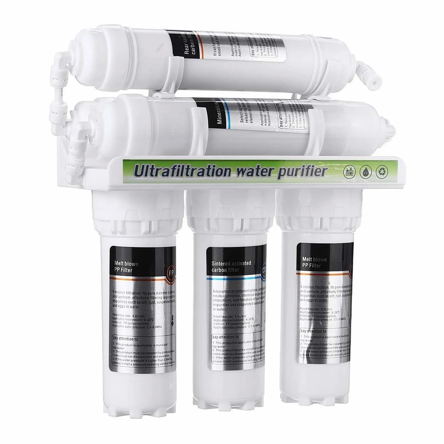 Sistema de filtrado de agua De filtración de agua por ultrafiltración de 6 etapas, purificador de grifo de cocina for el hogar, filtración de agua potable, ultrafiltración doméstica