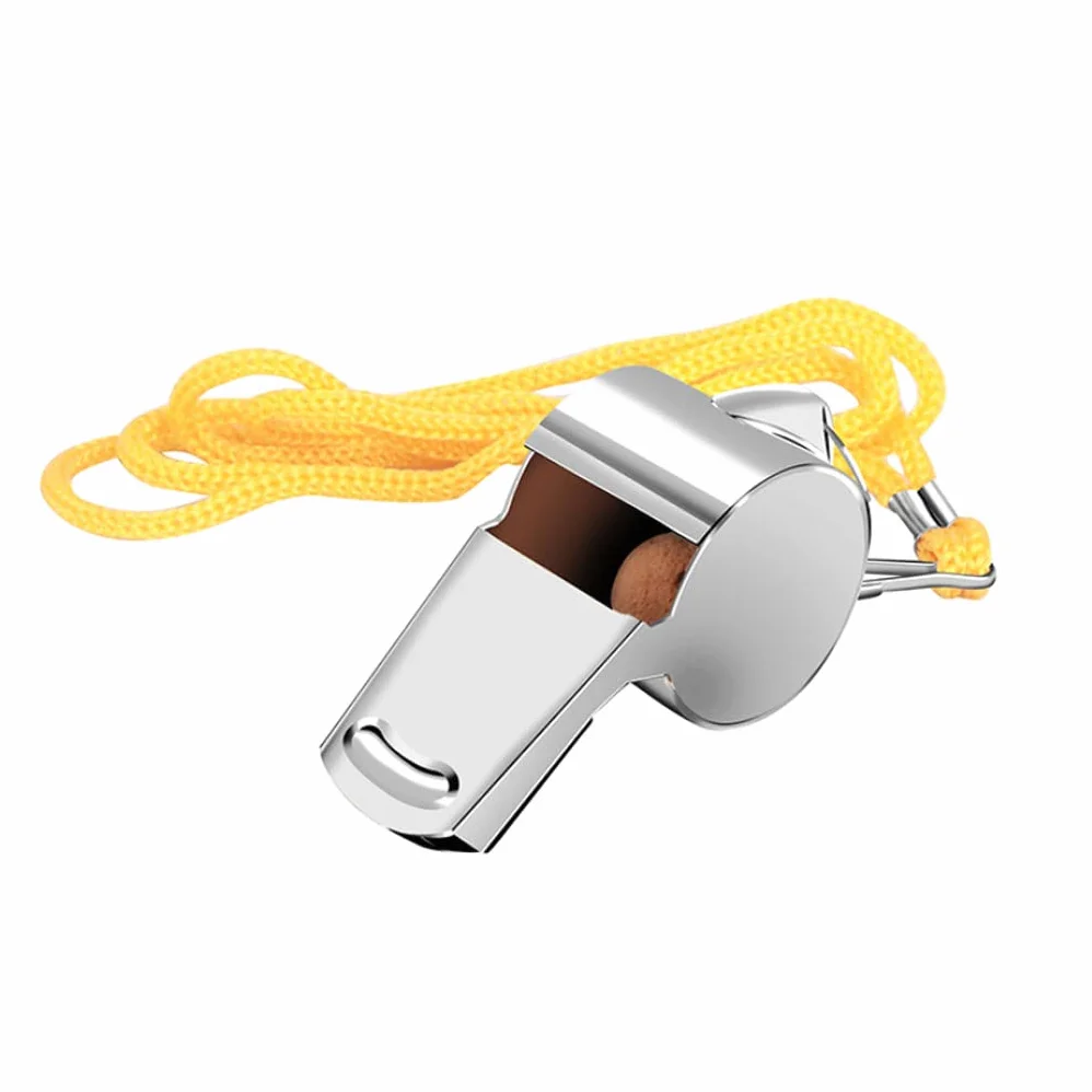 Silbatos Sonoros Silbato, silbatos deportivos, chalecos de flotabilidad de seguridad Silbatos deportivos Silbato de acero inoxidable con sonido fuerte con cordón Entrenamiento Supervivencia Deportes d