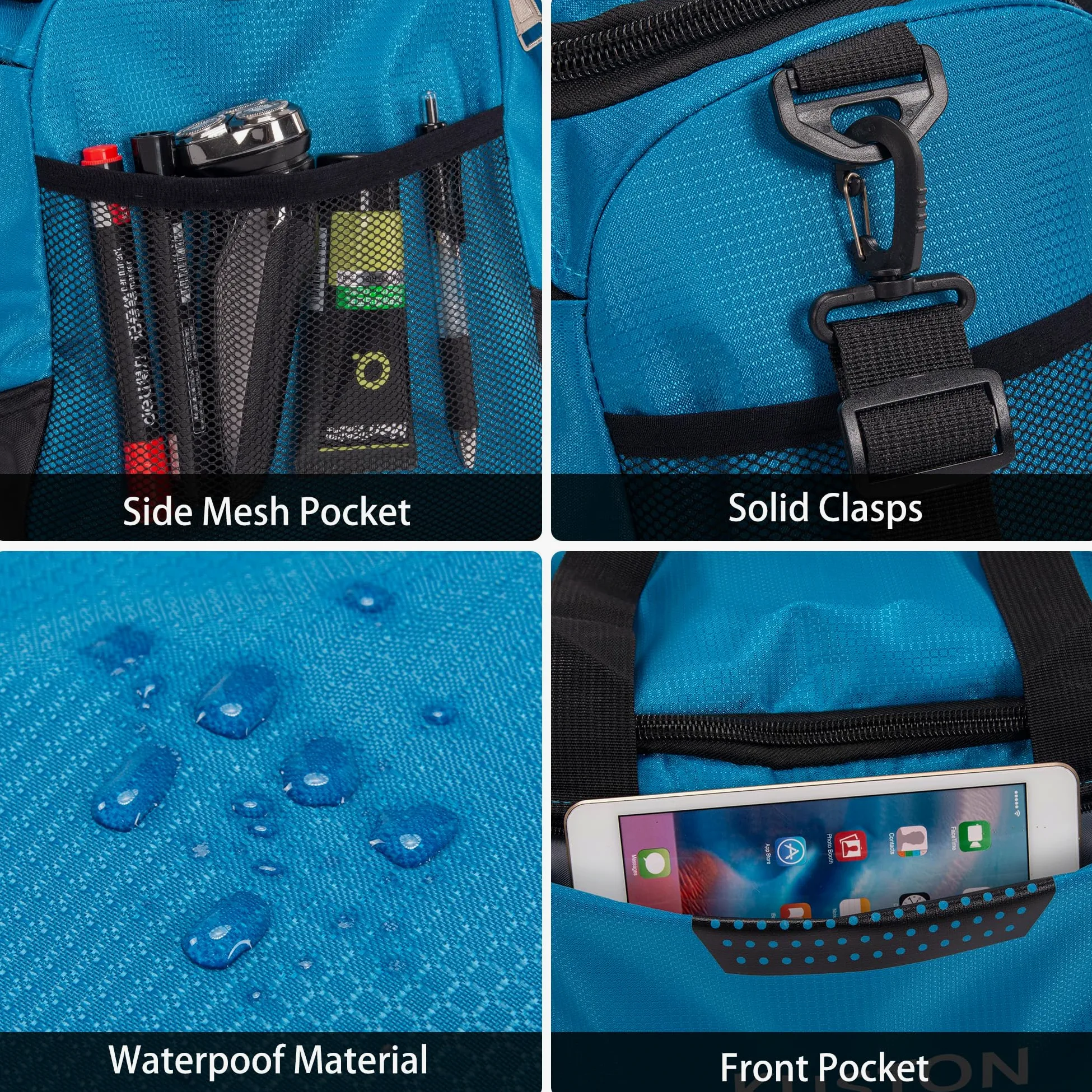 Bolsa portátil con cordones de zapatos, bolsa de gimnasio para hombres y mujeres, bolsa de viaje con equipaje de mano de pequeña capacidad, Azul, Deportivo