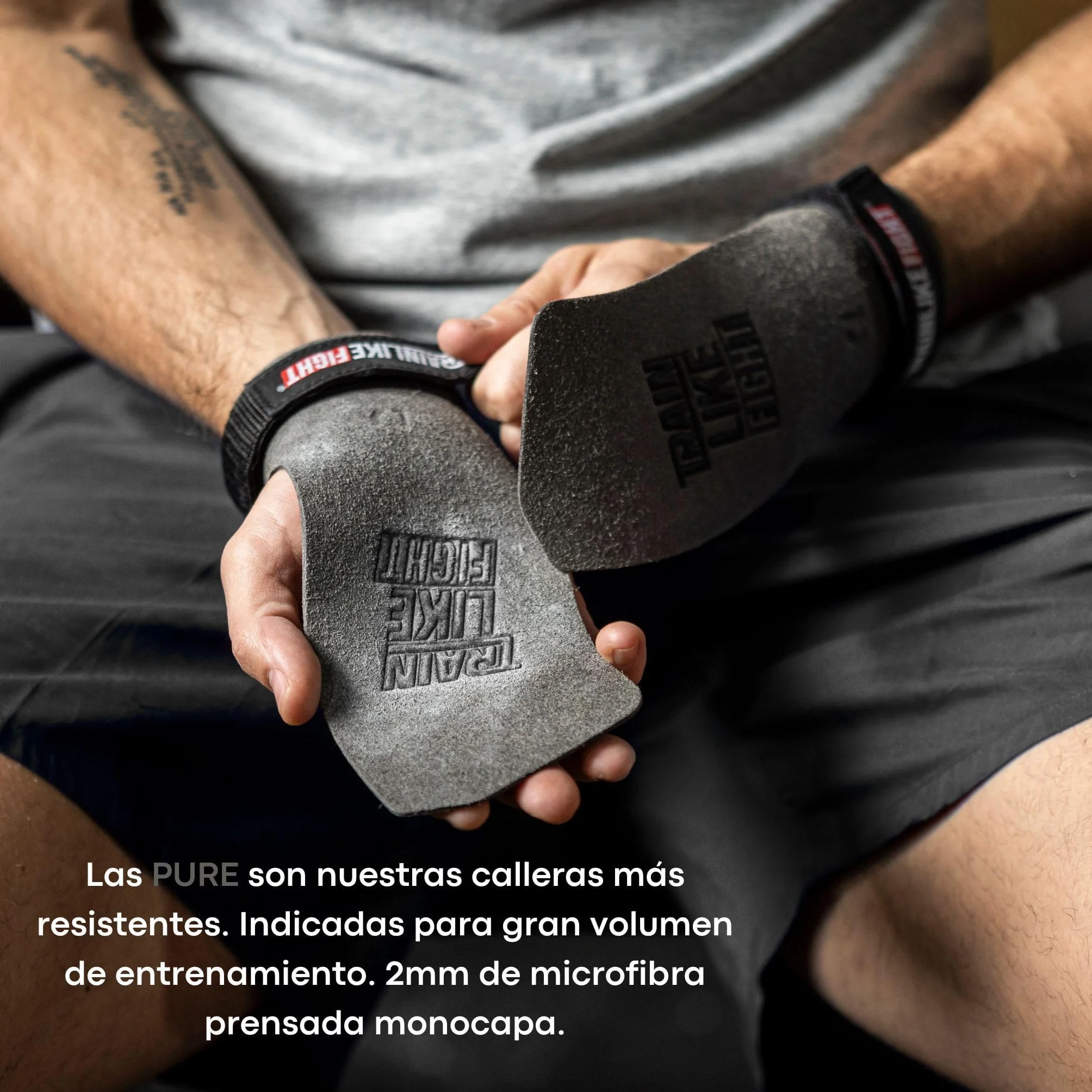 TRAINLIKEFIGHT Pure - Calleras Unisex para Cross Training, Calistenia, Gimnasia, Protección para Tus Manos, Previenen la aparición de Callos y heridas