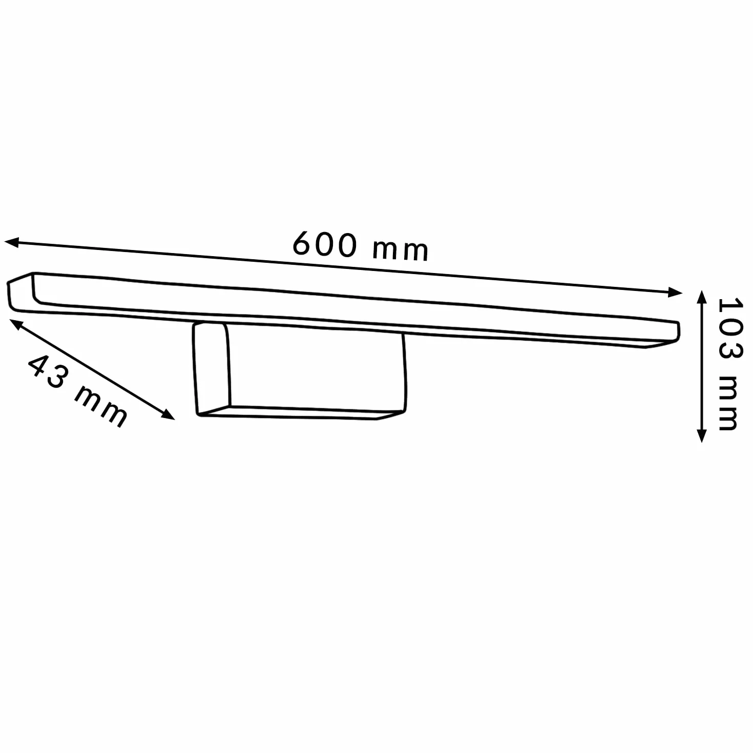 Ledme Lámpara de Espejo Baño LED 9W 60cm 900lm Blanco Neutro 4000K IP44 LM6122
