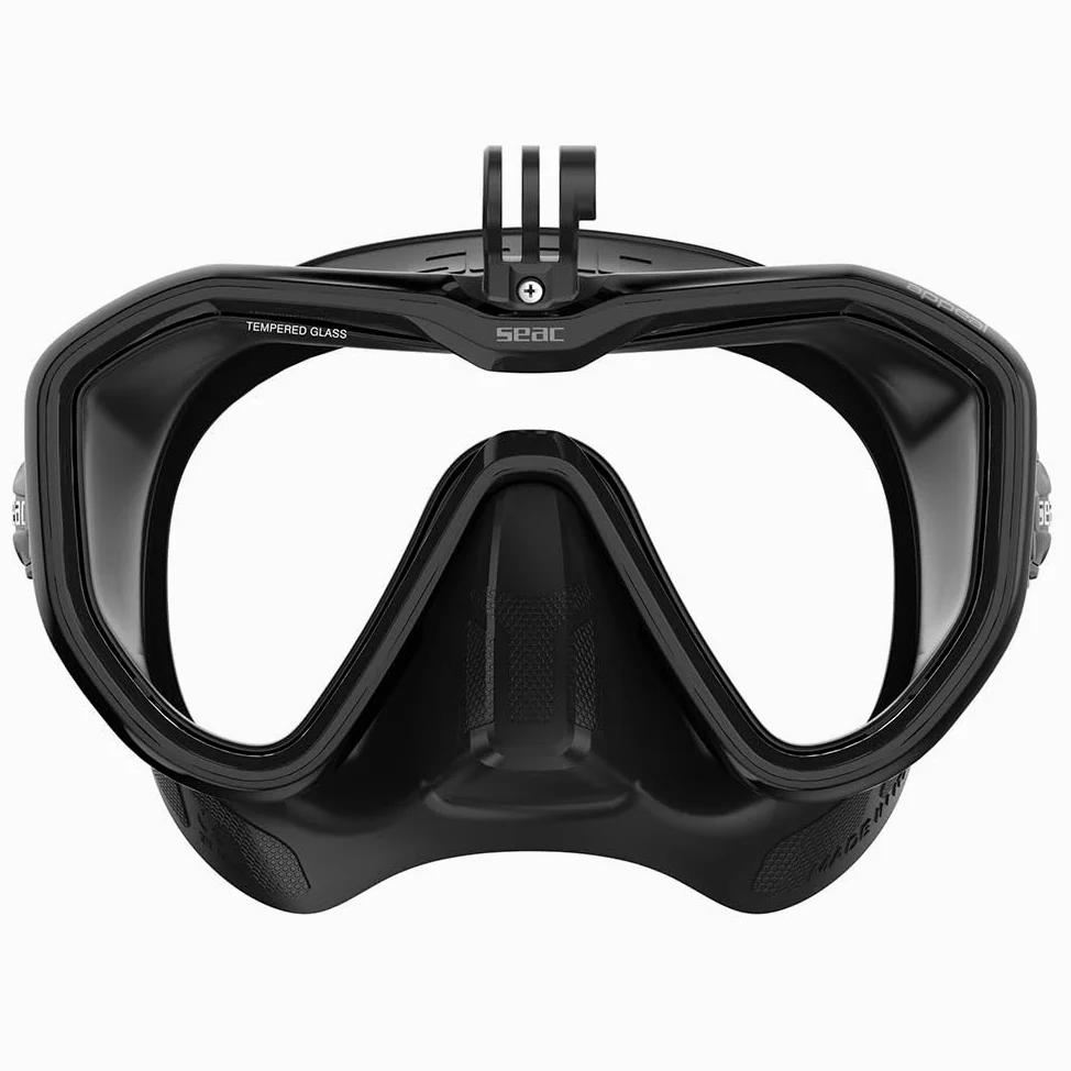 SEAC Appeal Pro - Máscara de Buceo Fabricada en Italia con Casquillo Universal para Action CAM Unisex Adulto