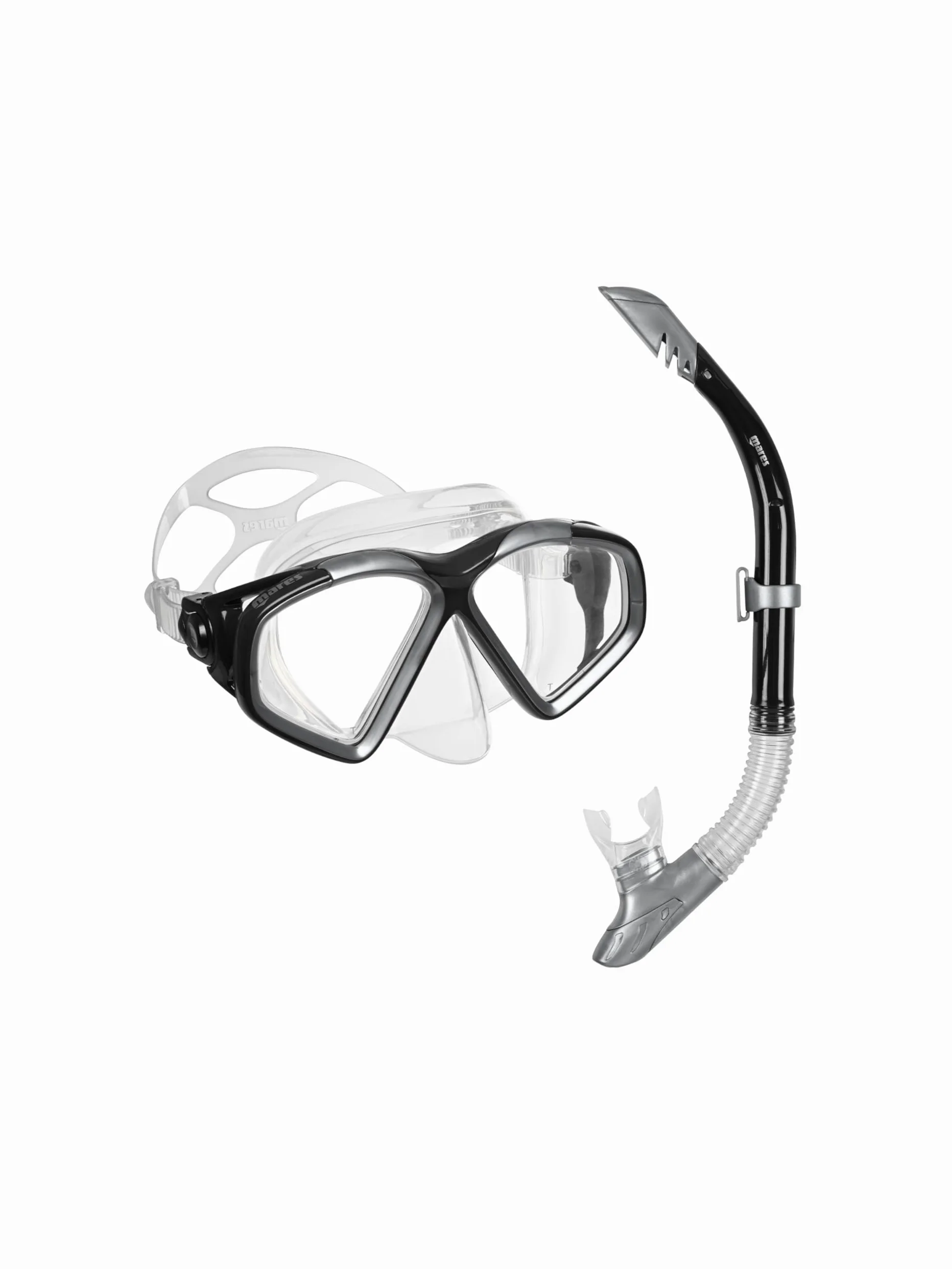 Mares Combo Cozumel Splash - Kit de máscara de Tubo para Adultos, Vidrio Templado, Snorkel semiDry, válvula de Purga