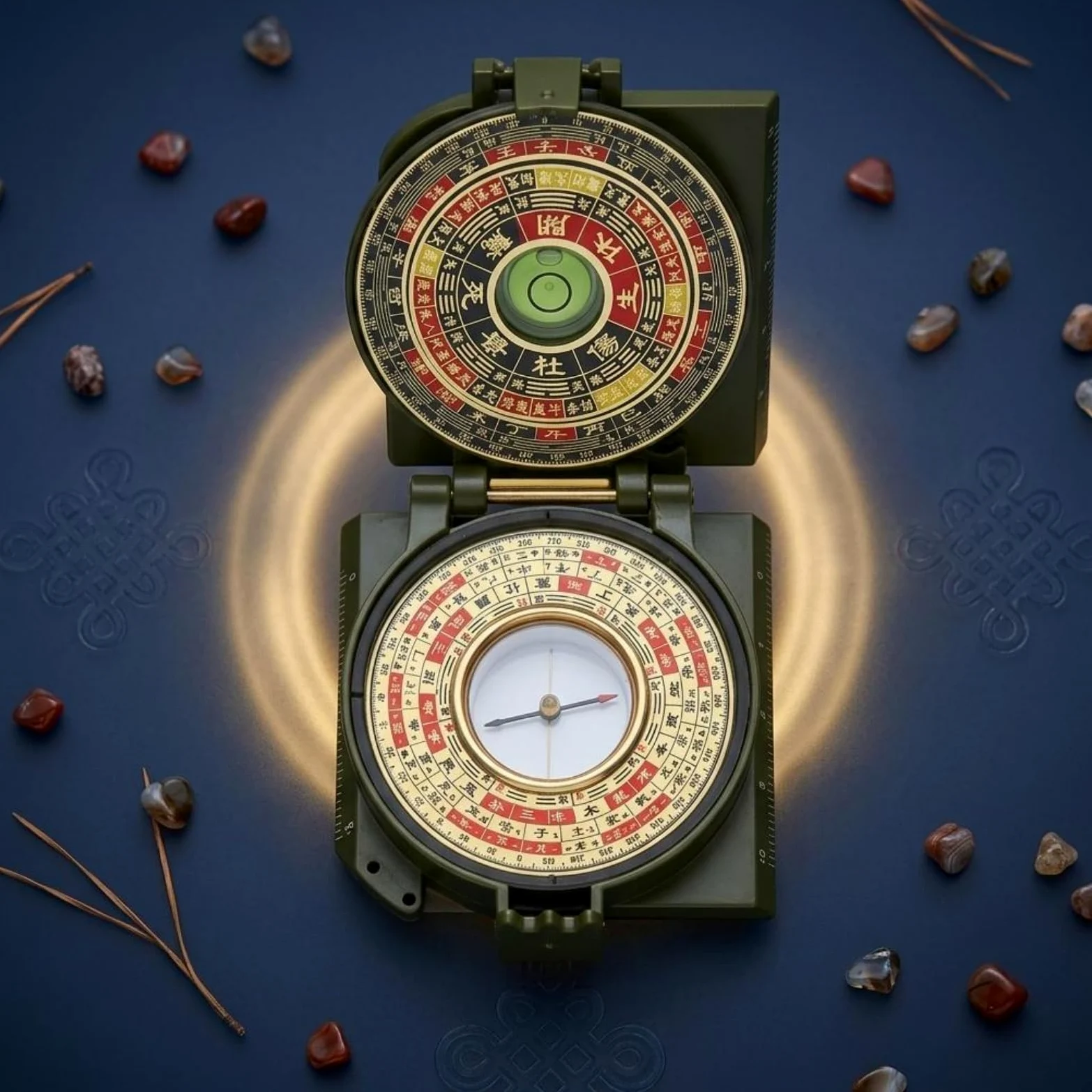 Brújula de Navegación Brújula Plegable Brújula Feng Shui Brújula de Orientación Brújula Portátil con Anillos Concéntricos y Marcas en Grados en
