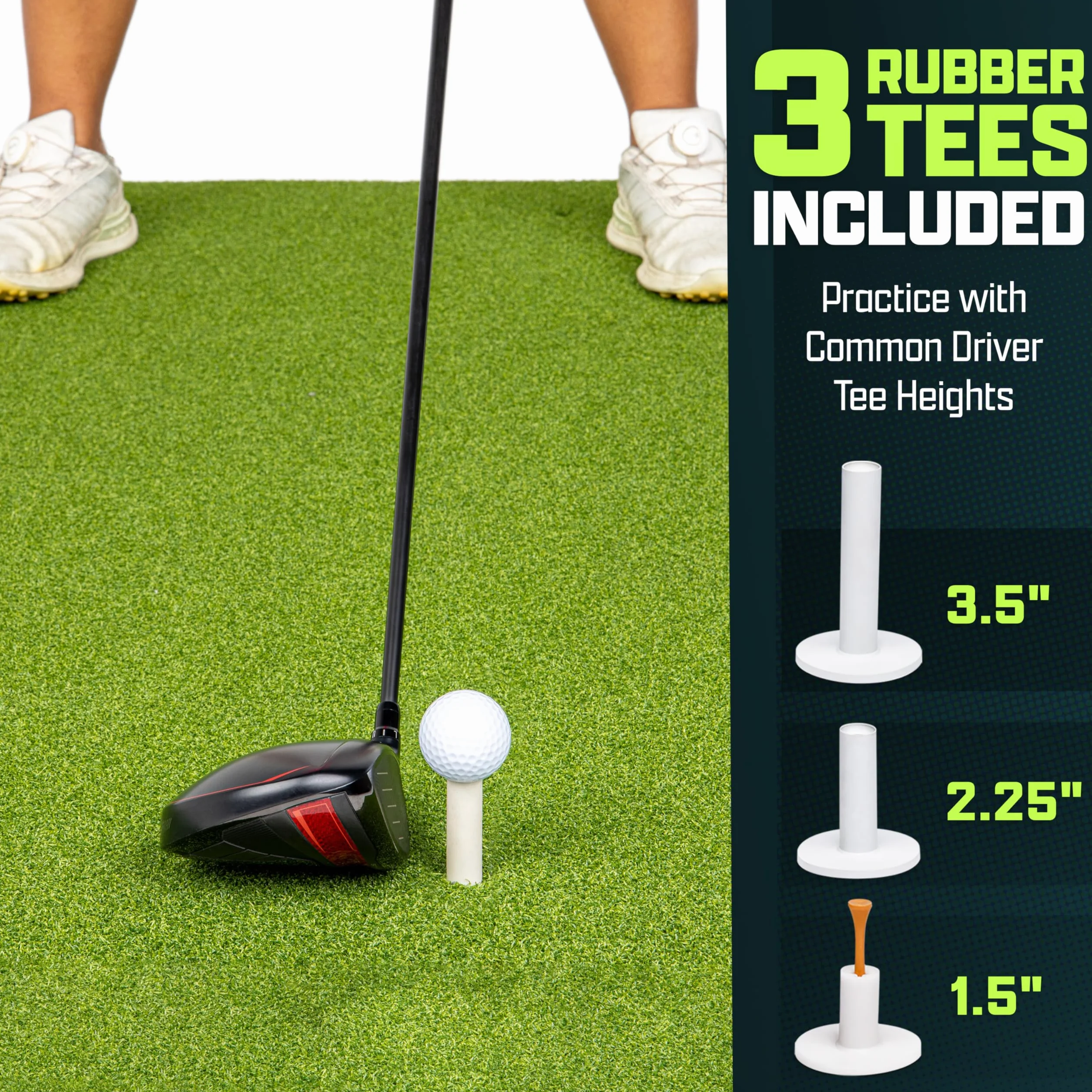 GoSports Pro - Alfombra de Golf para Practicar en Interiores y Exteriores. Esterillas de césped para Entrenamiento, simuladores de Golf y prácticas