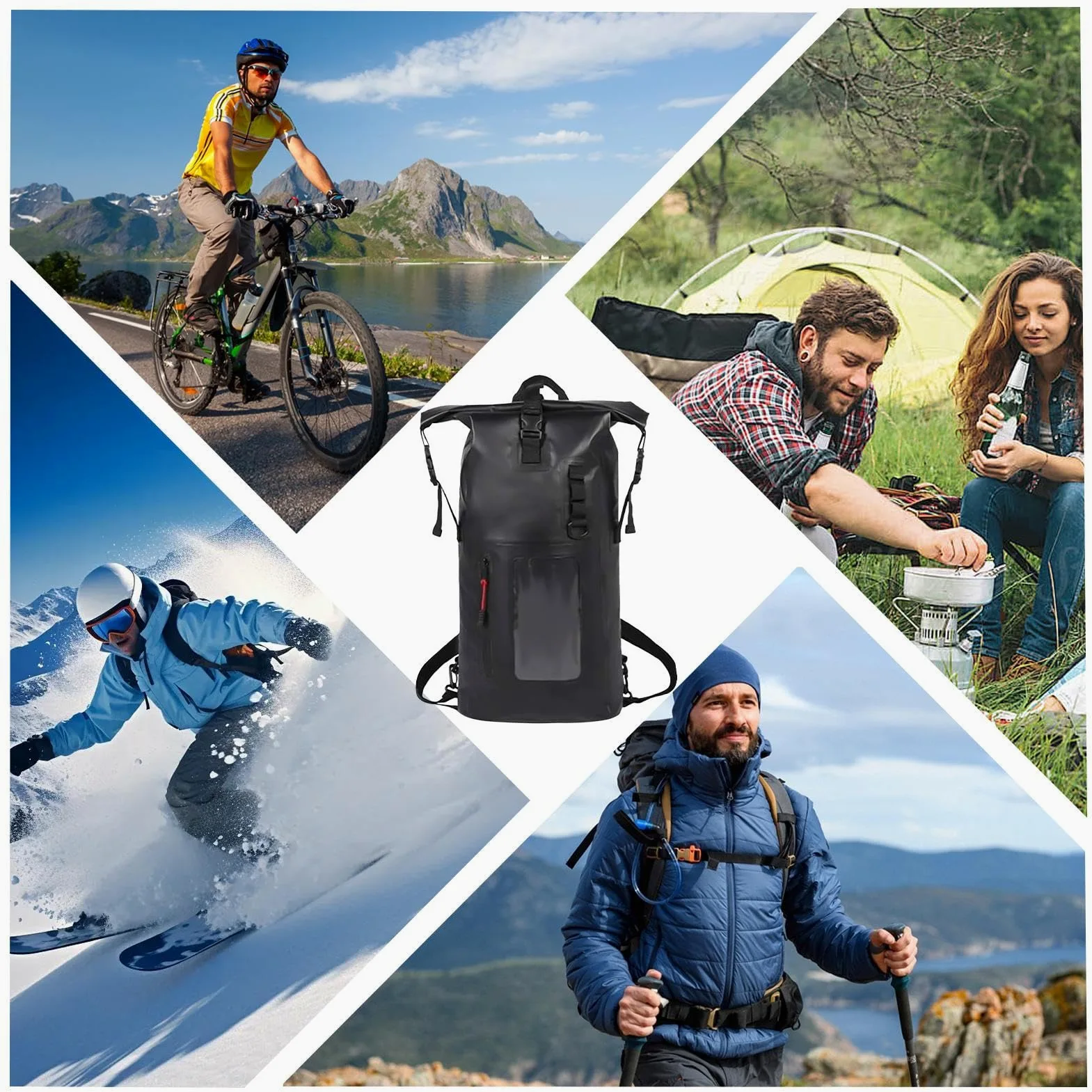 Mochila Seca Pack De Almacenamiento De Gran Capacidad 30 Litros Para Hombre | Bolsa Estanca Impermeable Para Viajes, Natación, Navegación, Kayak, Acampada, Playa