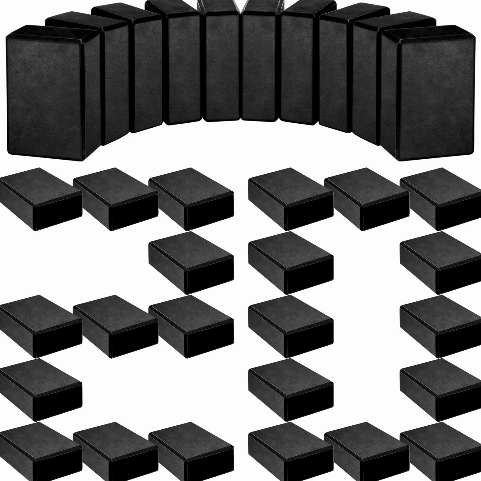 20 bloques de yoga de espuma EVA de alta densidad para yoga, bloques de espuma antideslizantes, bloques de espuma de apoyo, ligeros, negros, accesorios de accesorios de yoga para mujeres y