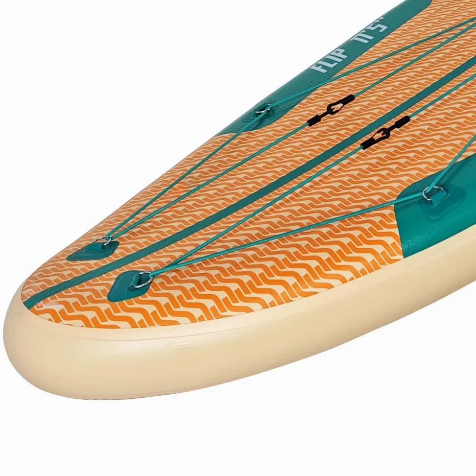 Coasto – Sup Stand Up Paddle Inflable Coasto Flip 11'5 – PB-CFLIP115-348x81x15 cm Dropstitch Woven – Paquete Completo – Paleta Leash Bomba Bolsa de Transporte – hasta 150 kg – Naranja