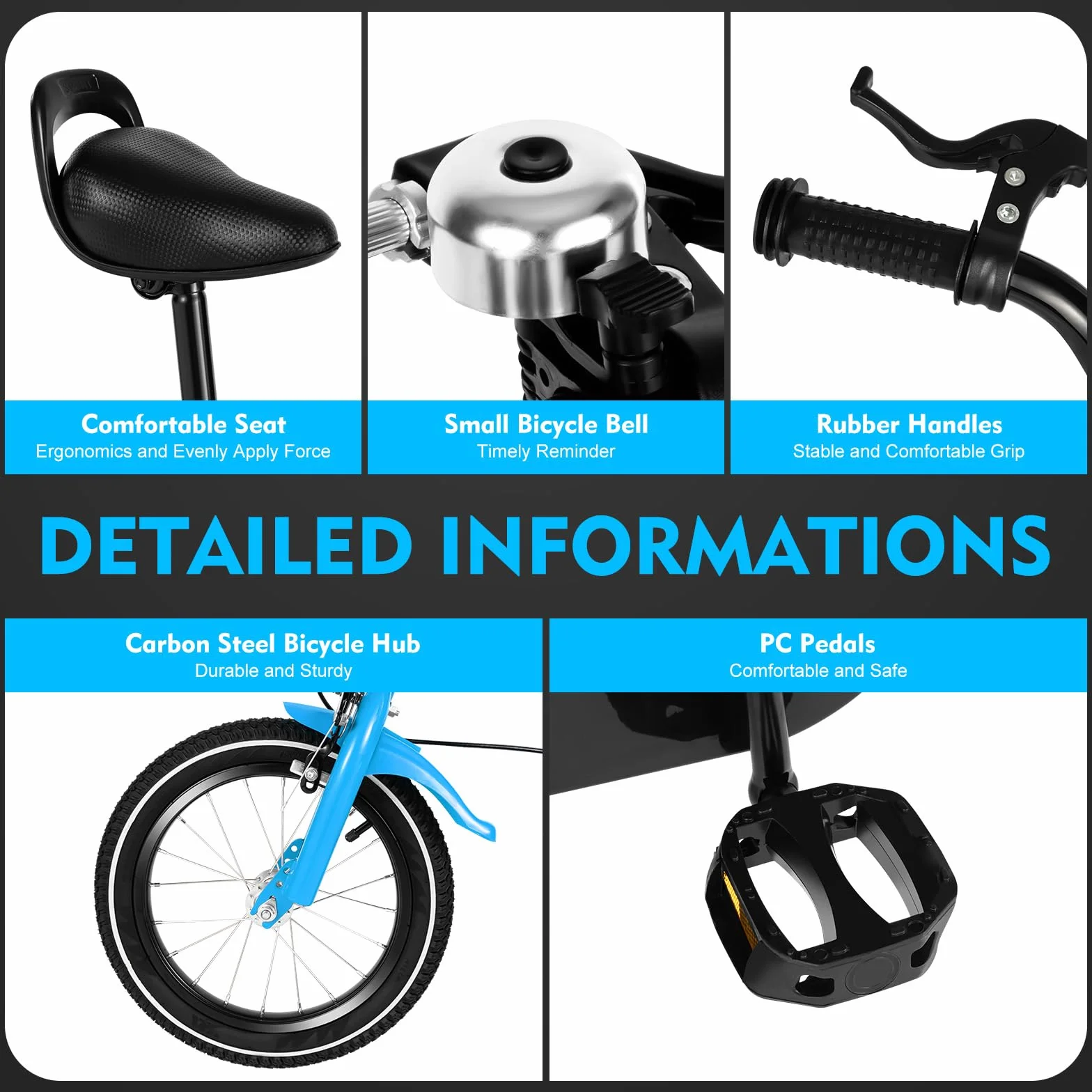 Bicicleta infantil de 14 pulgadas, ajustable para niños con protección de cadena, bicicletas para niños de 2 a 13 años de edad, niños y niñas