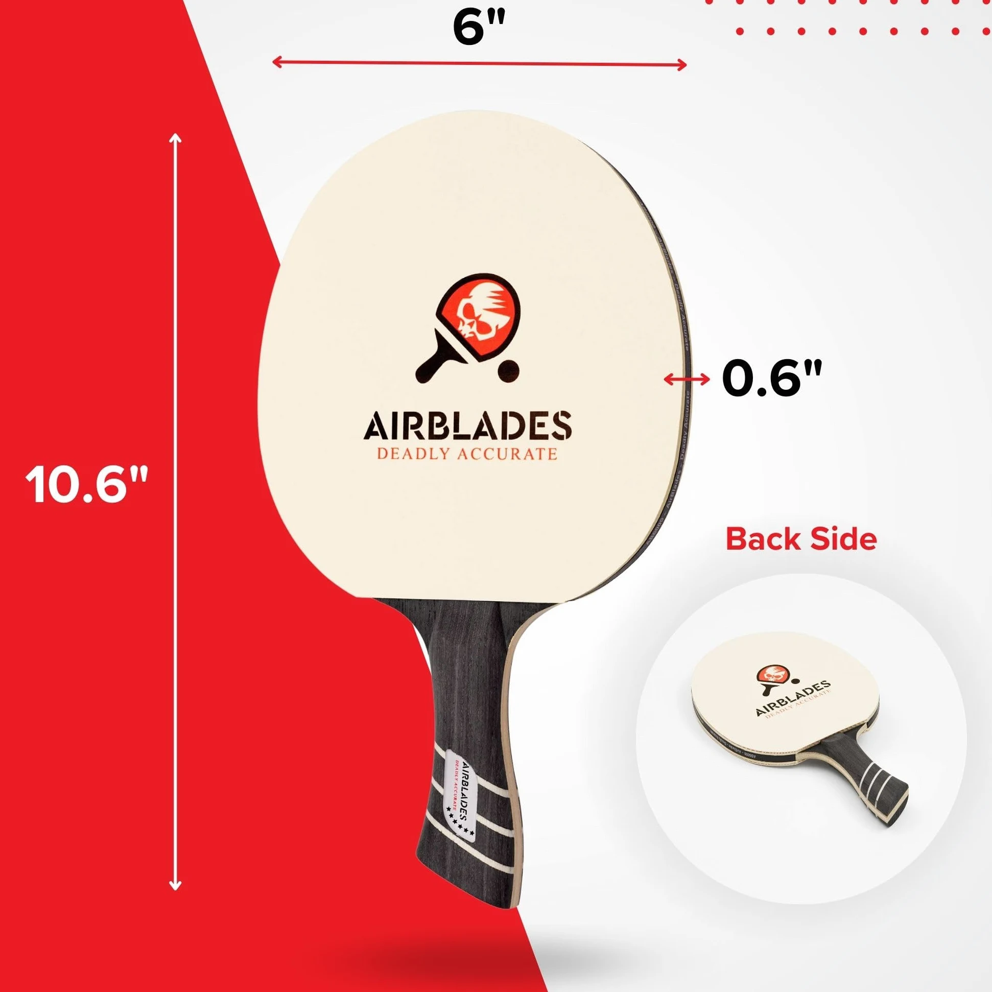 Pala de ping pong profesional con funda de transporte rígida, raqueta de tenis de mesa profesional, pala de tenis de mesa con mango ergonómico, 5 cuchillas de madera con goma y esponja de primera