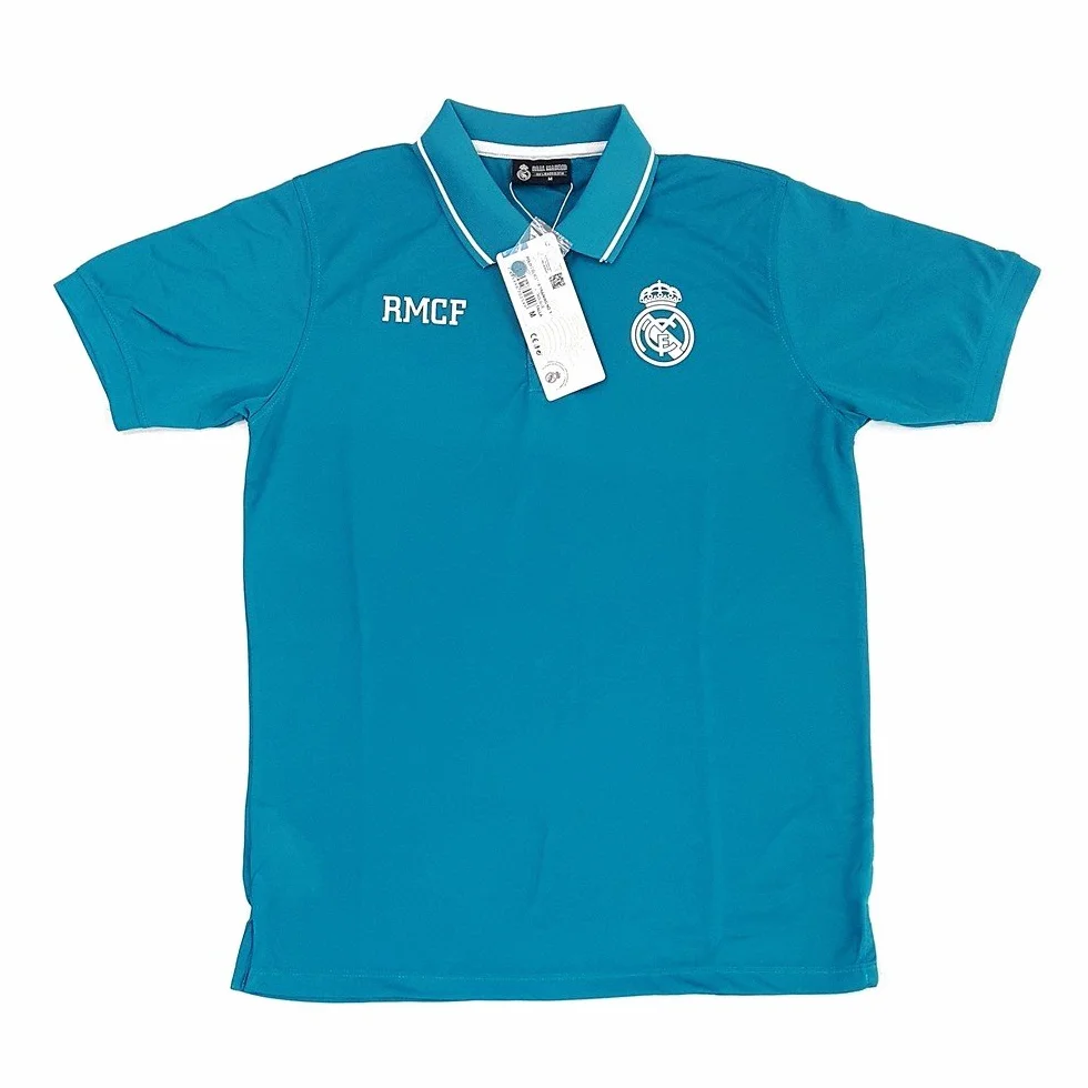 Real Madrid Polo Adulto Azul Escudo Blanco [AB3916]