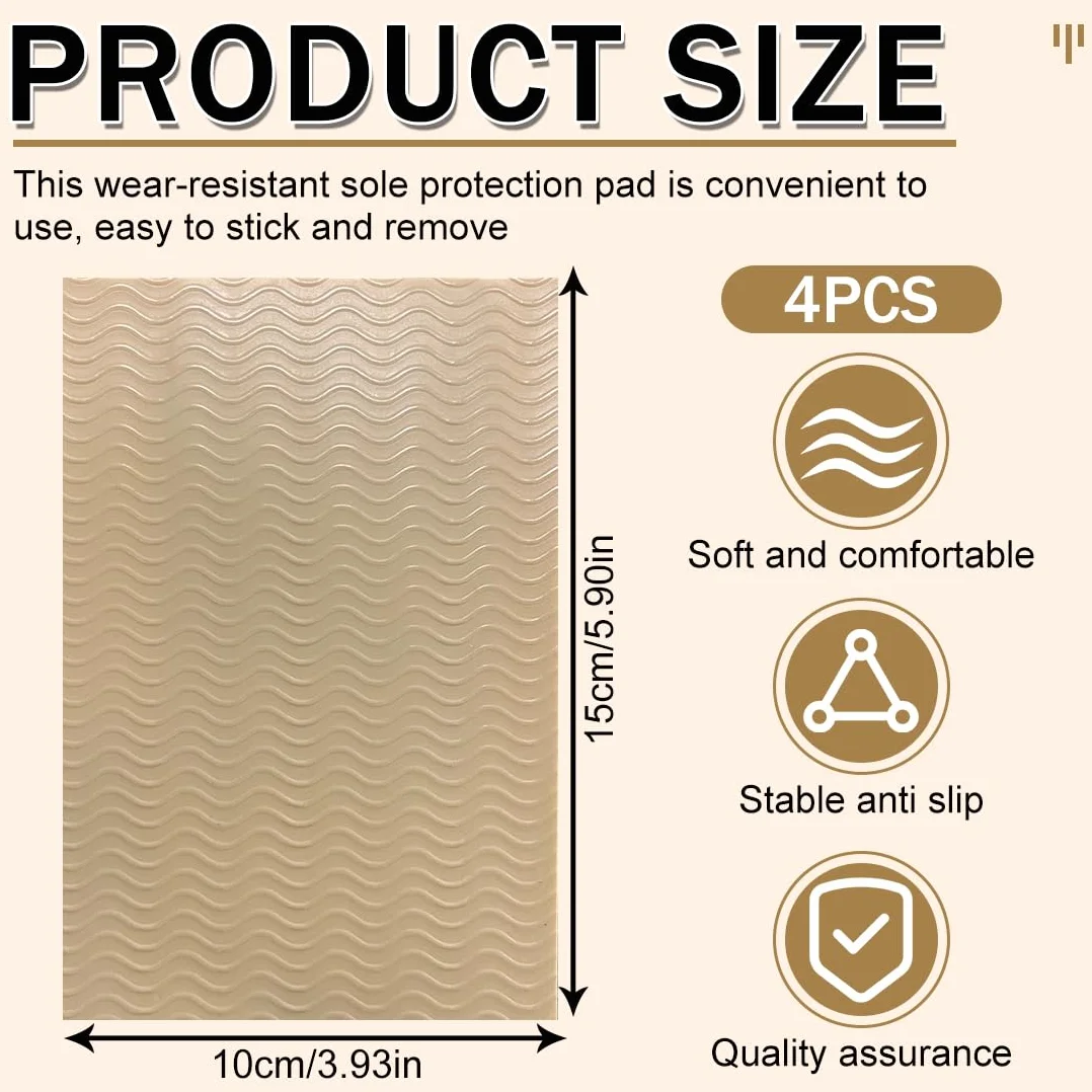 Plantillas de zapatos antideslizantes con dibujo de ondas, silicona resistente al desgaste