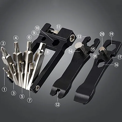 Kit de herramientas de reparación de bicicletas Destornilladores de ciclismo de radios hexagonales Herramienta Palanca de neumáticos Llave Allen Bicicleta de montaña Multiherramienta Herramientas de