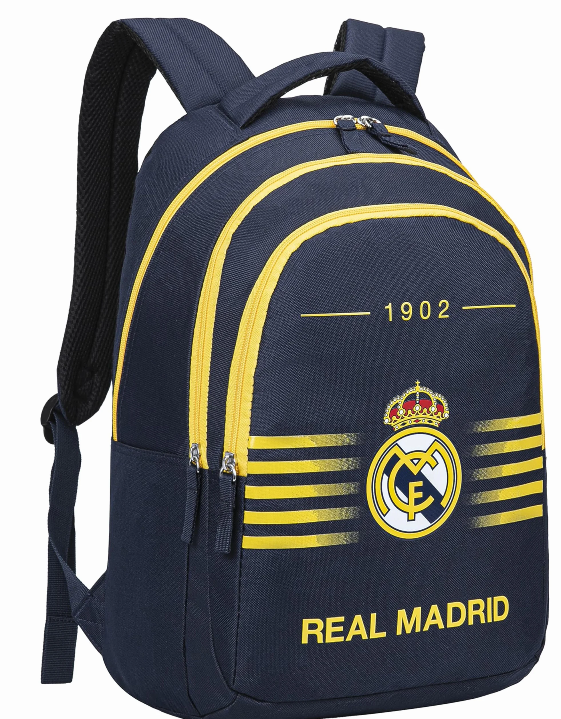 Real Madrid Mochila escolar de 2 compartimentos, colección oficial
