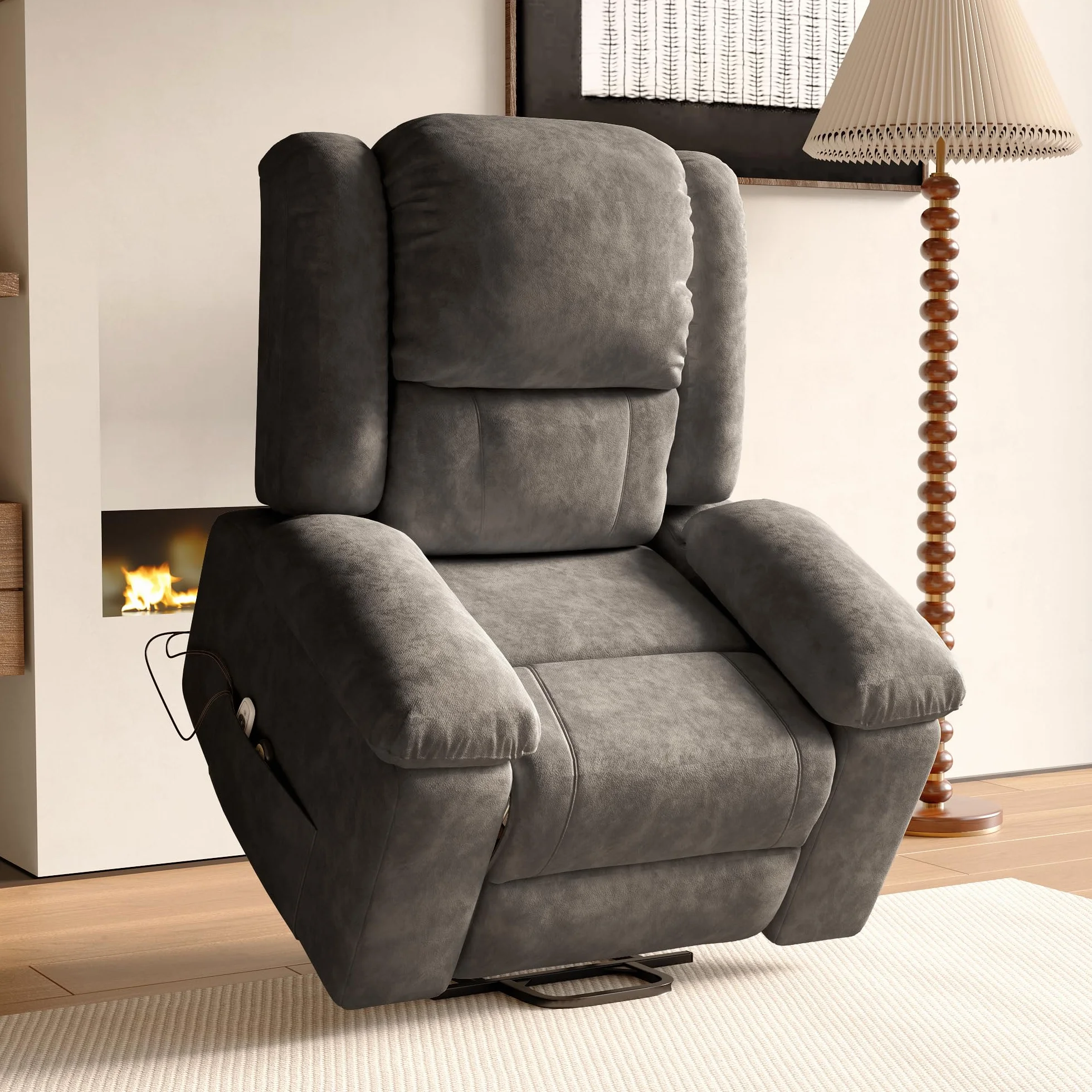 Silla de Masaje Eléctrica Relax con 8 Zonas de Masaje y 2 Puntos de Calor Reclinable Gris