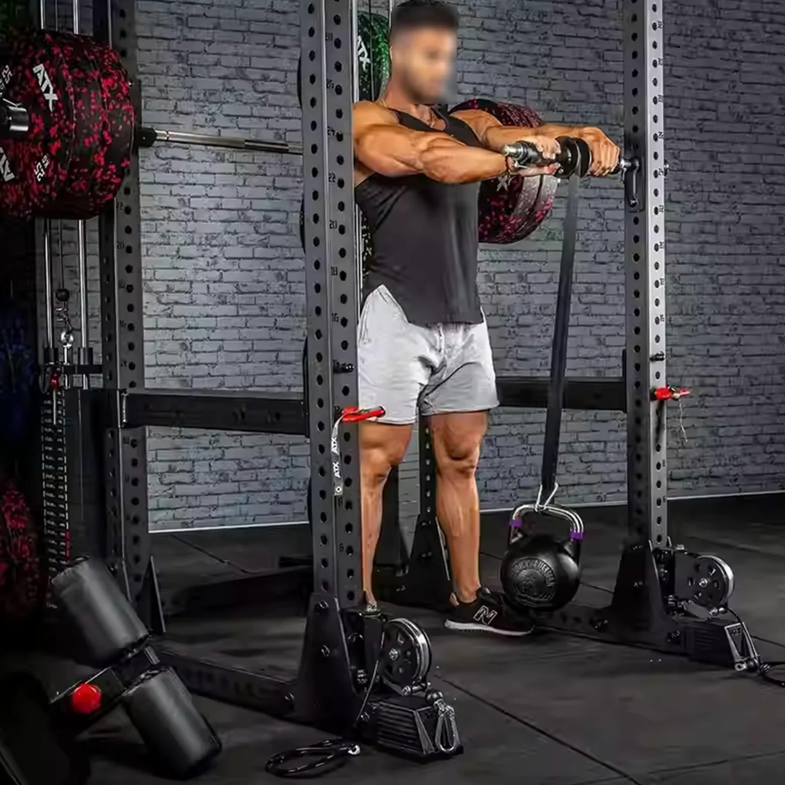 Rodillo de entrenamiento de antebrazo para bastidores de potencia, se adapta a tubos de 3 x 3 pulgadas, dispositivo de agarre de brazo para entrenamiento de fuerza y soporte de muñeca