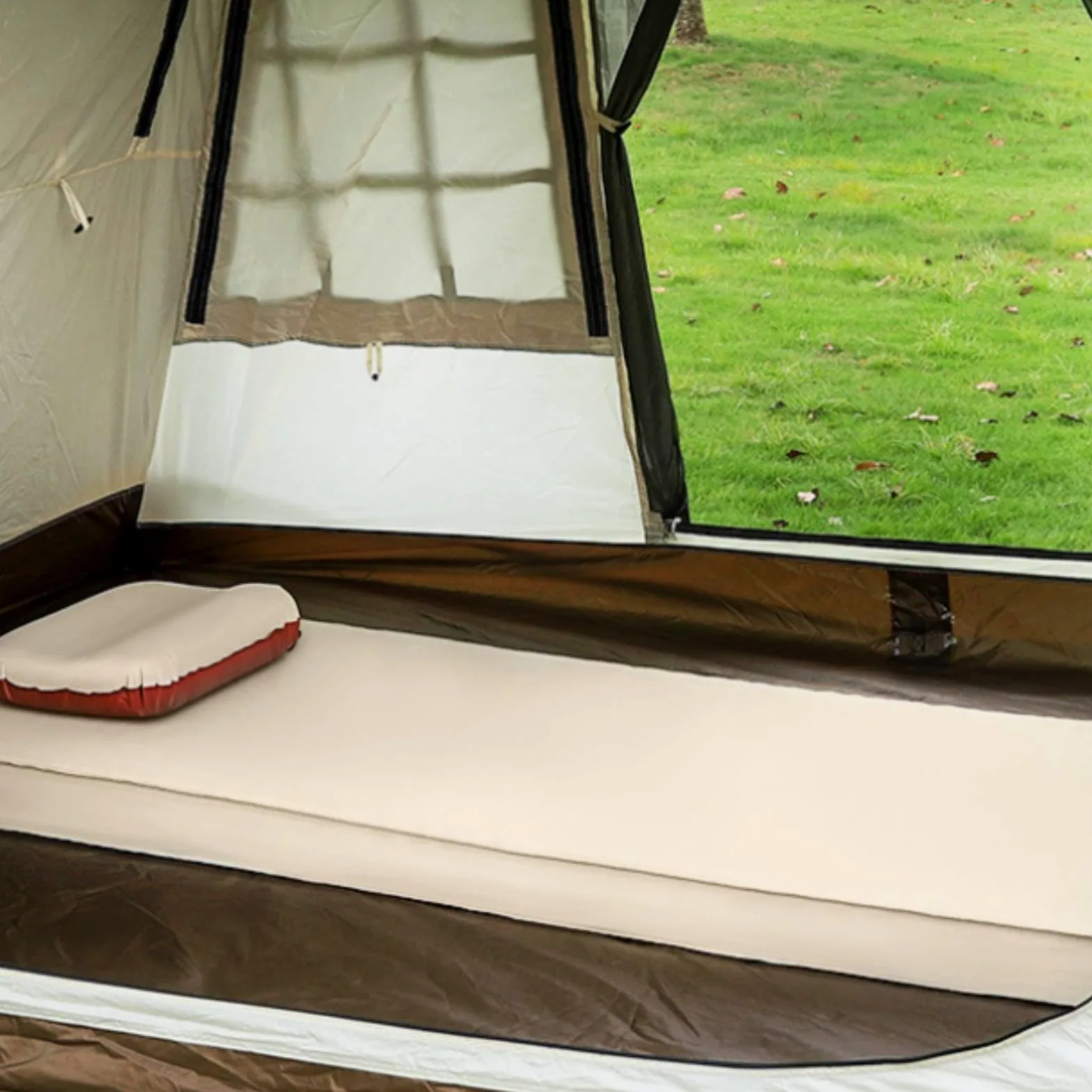 F Fityle Colchoneta Autoinflable Colchoneta Esterilla Aislante Almohadilla Dormir Confortable con Espuma y Válvula Resistente a la Humedad Portátil Adecuada para Camping Picnics Viajes