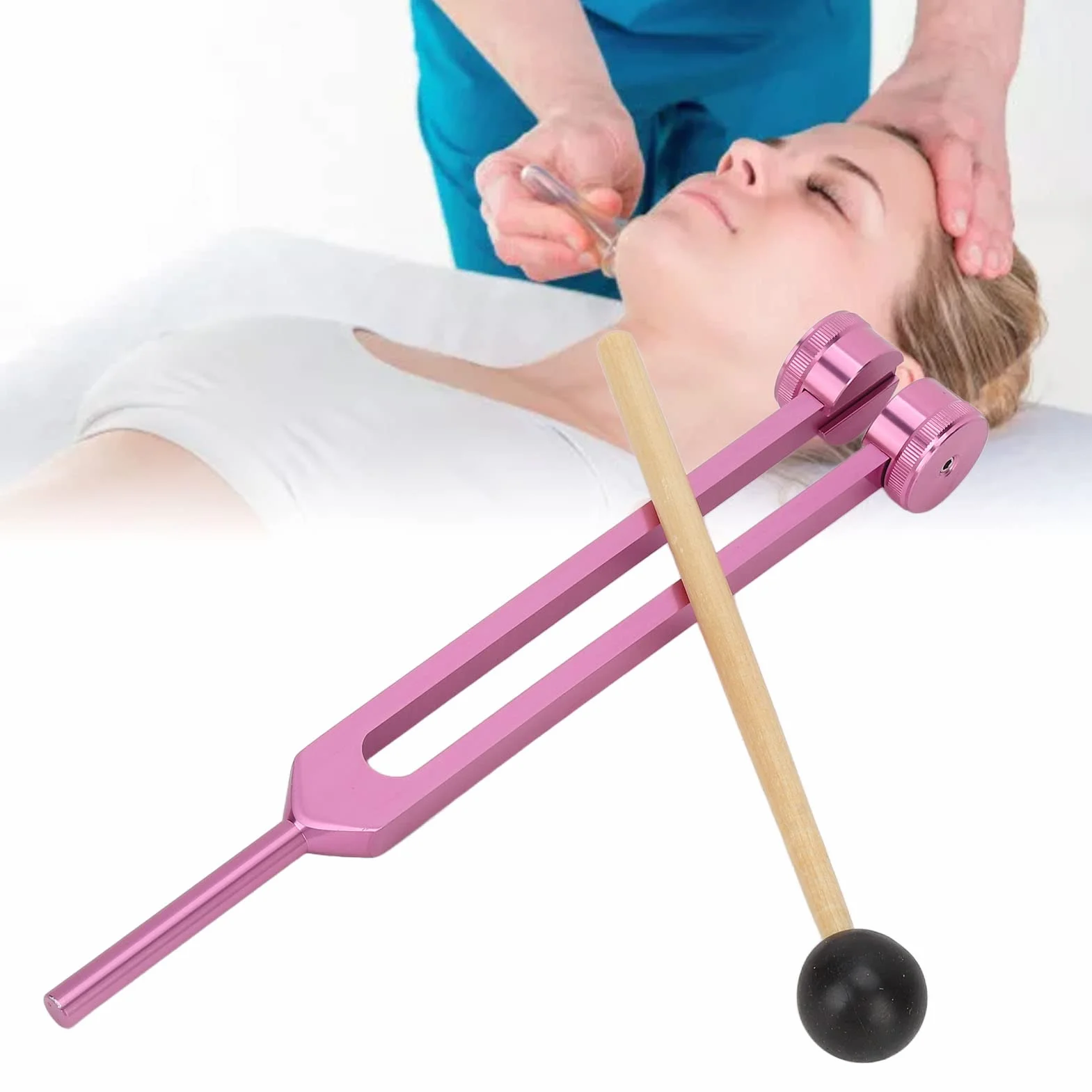Juego de Diapasones Sanadores 128Hz de Aluminio con Llave Allen y Martillo para Yoga y Meditación