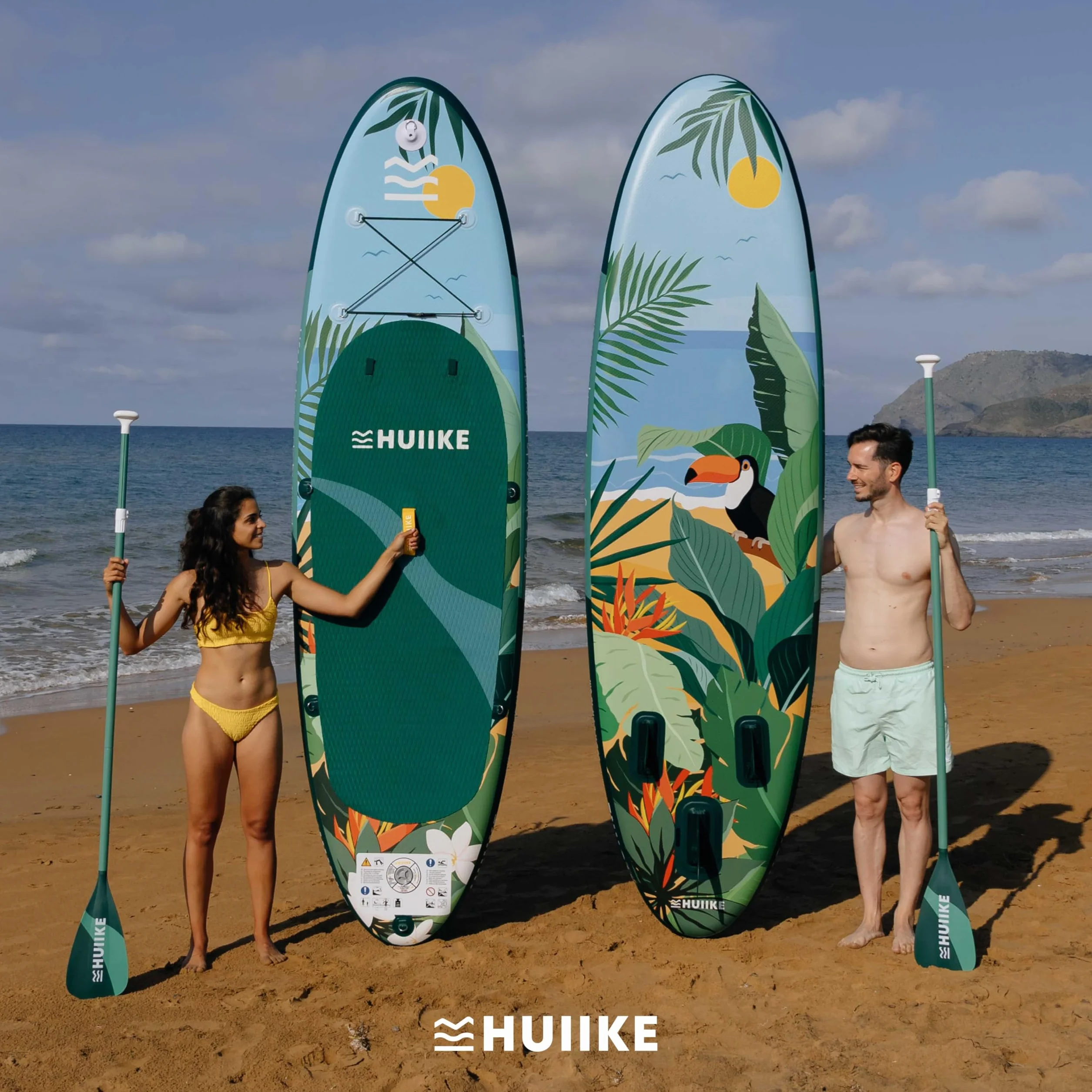 HUIIKE Tabla Paddle Surf Hinchable con Accesorios Incluidos, Remo, Quillas, Inflador. Stand Up Paddle Board Gran Estabilidad y Resistencia. 305 x 84 x 15 cm, Soporta hasta 130 kg