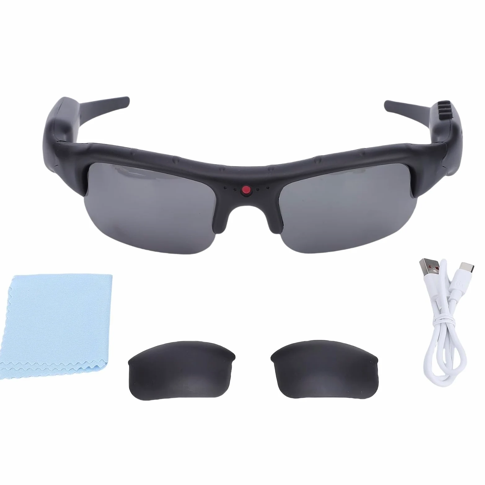 Gafas con cámara HD 1080P Estabilización Inteligente Lente Gran Angular para Actividades al Aire Ciclismo Deportes [Lente polarizada]