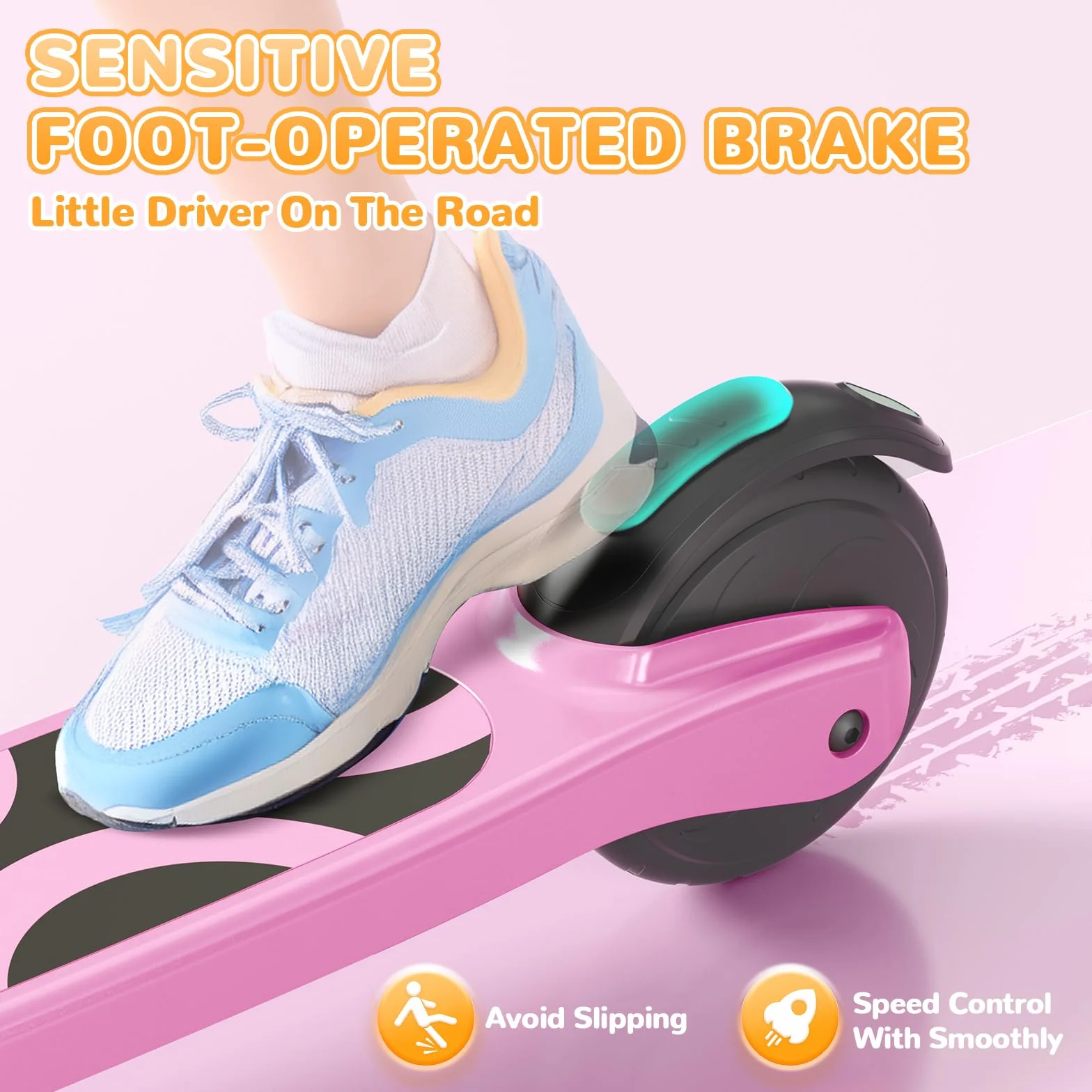 SISIGAD Patinete Electrico para Niño de 6 a 10 años, Scooter Eléctrico Niños de 5,3 Pulgadas con Luces LED y 3 Alturas Ajustables, Carga Máxi 70 kg, Velocidad Máxi 10 km/h, Autonomía Máxi 4km
