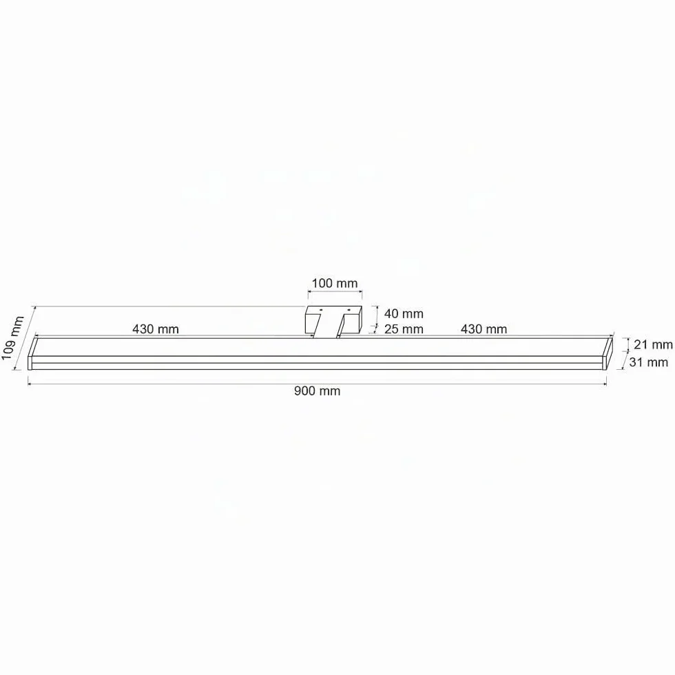 SEBSON Lampara Espejo Baño LED 90cm 15W 1300lm Blanca Neutra 4000K IP44