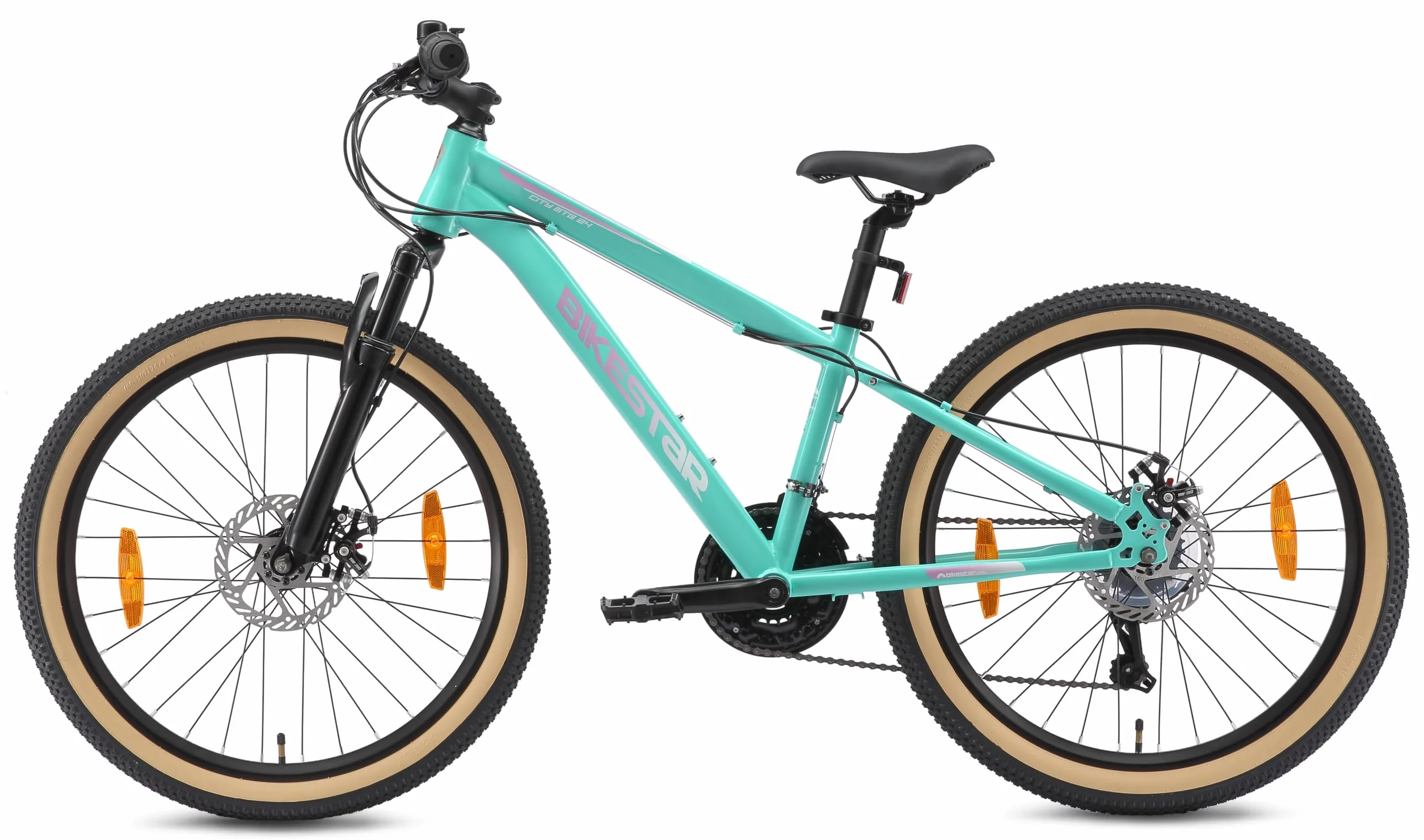 BIKESTAR Bicicleta de montaña Juvenil 24 Pulgadas de 8 años | Bici niños Cambio Shimano de 21 velocidades, Freno de Disco, Horquilla de suspensión