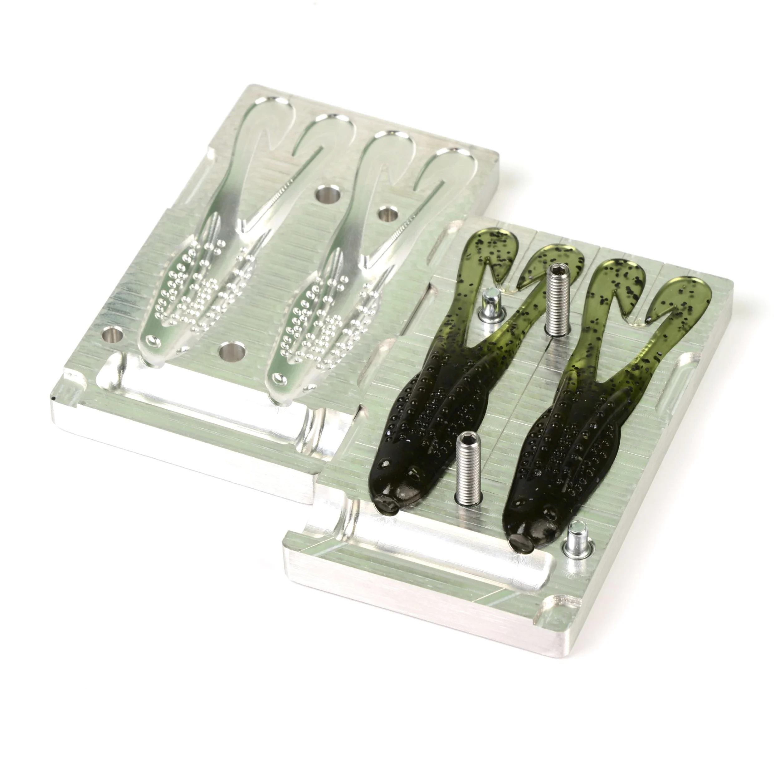 Soft Plastiс Señuelo Haciendo Inyección Pesca Molde Zoom Horny Sapo 4'' (Aluminio CNC)