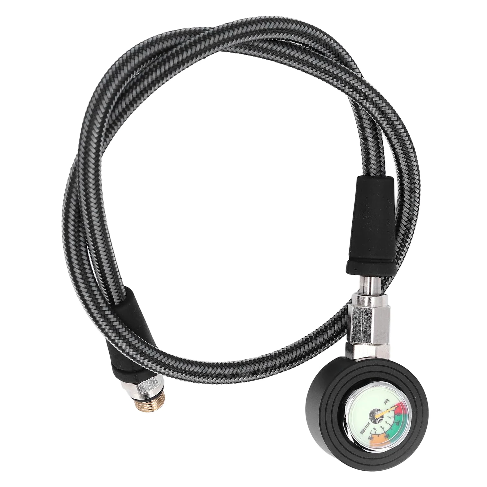 Manómetro de Buceo Manómetro Sumergible Duradero y Luminoso para Buceadores con Manguera de Alta Presión Hecha de Fibra de Carbono y Aleación de Aluminio