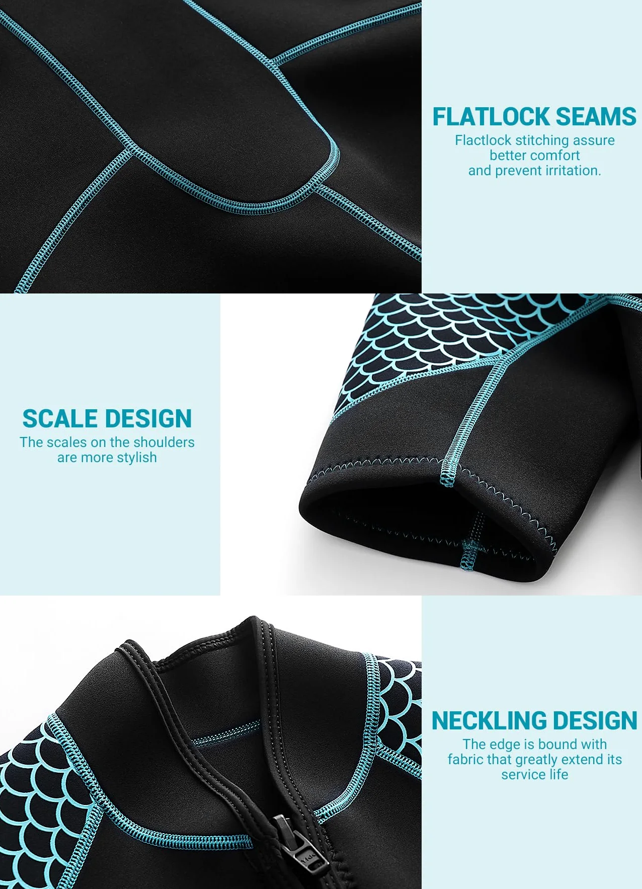 Traje de neopreno corto para mujer de 3 mm, traje de buceo con cremallera frontal, traje de buceo de una pieza, secado rápido, protector de erupción de cuerpo completo para buceo, esnórquel, surf,