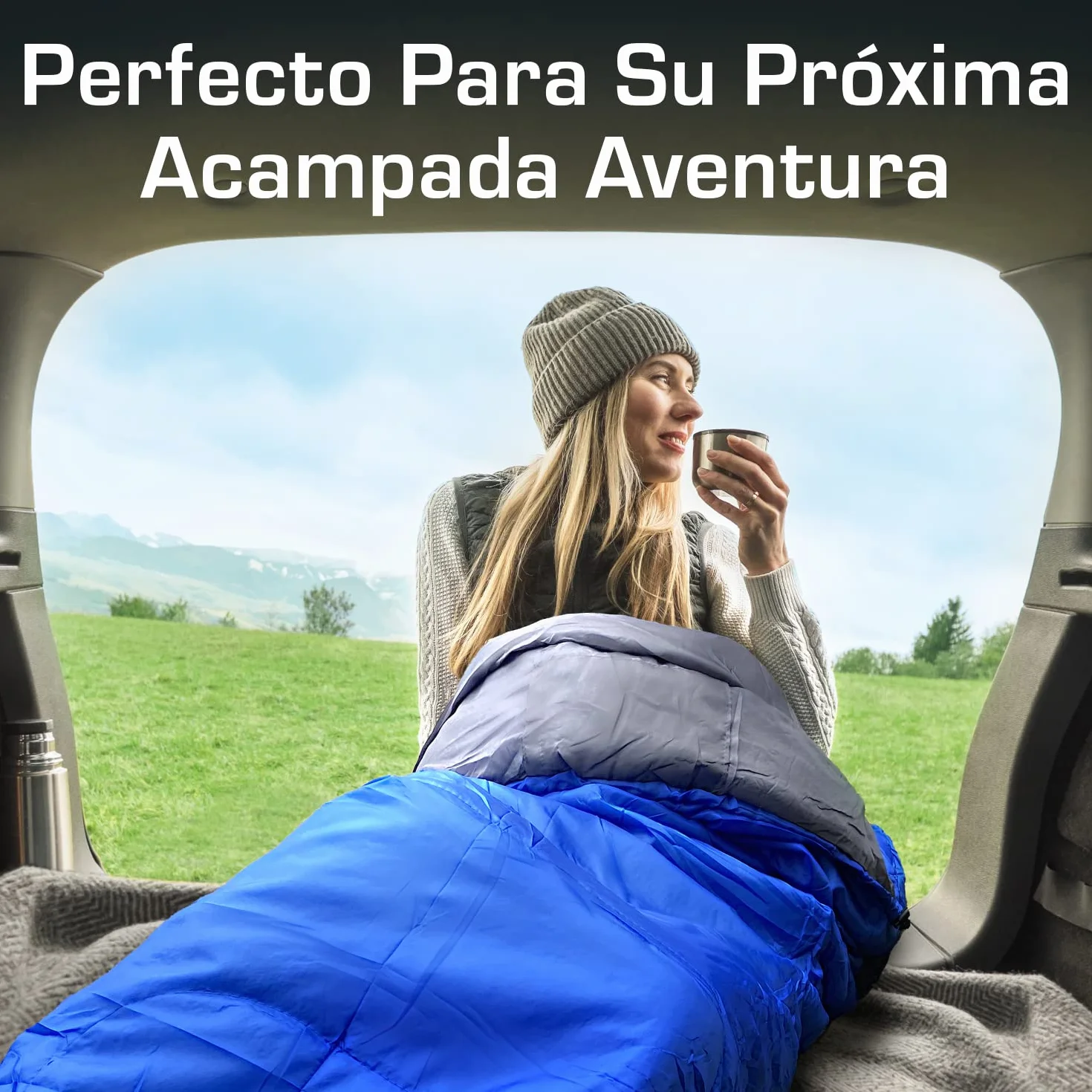 Active Era Saco de Dormir 200 cm x 80 cm 300gr - Resistente al Agua, Relleno de Doble Capa, Cálido con Capucha y Cordón. Saco de Dormir Ultraligero Todas Las Estaciones, Adultos y Niños