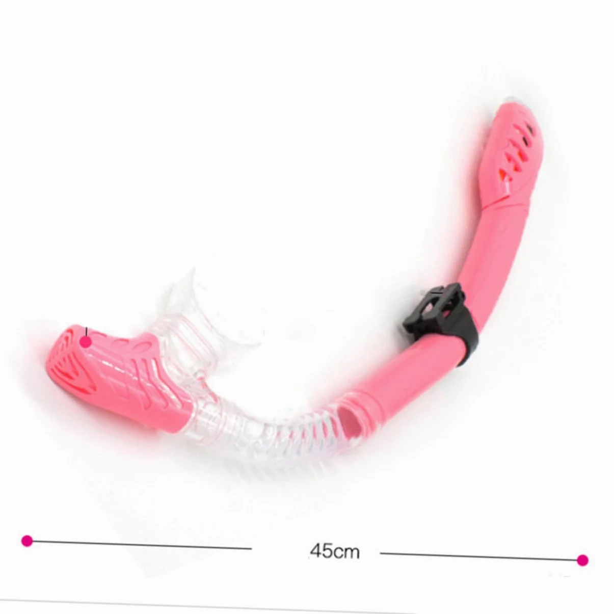 Gafas de Snorkel para Niño Tubo de Respiración, Rosa | Silicona, Diseño Sola Ventana, Drenaje Unidireccional, Correa Elástica Alta