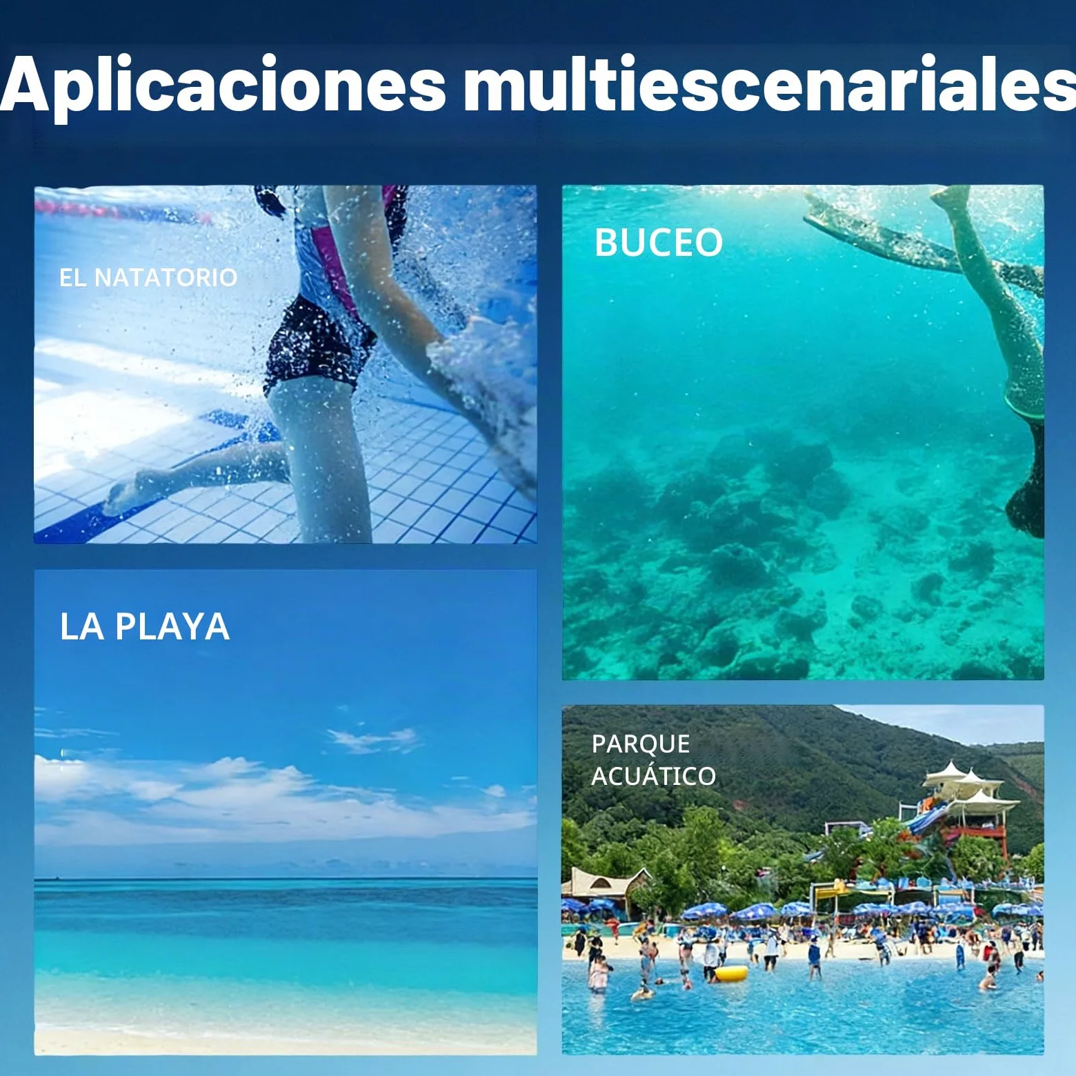 Scooter subacuático para Piscina, Scooter subacuático, Scooter de Buceo para Deportes acuáticos con Manillar, Scooter acuático Compacto y portátil para Adultos y niños