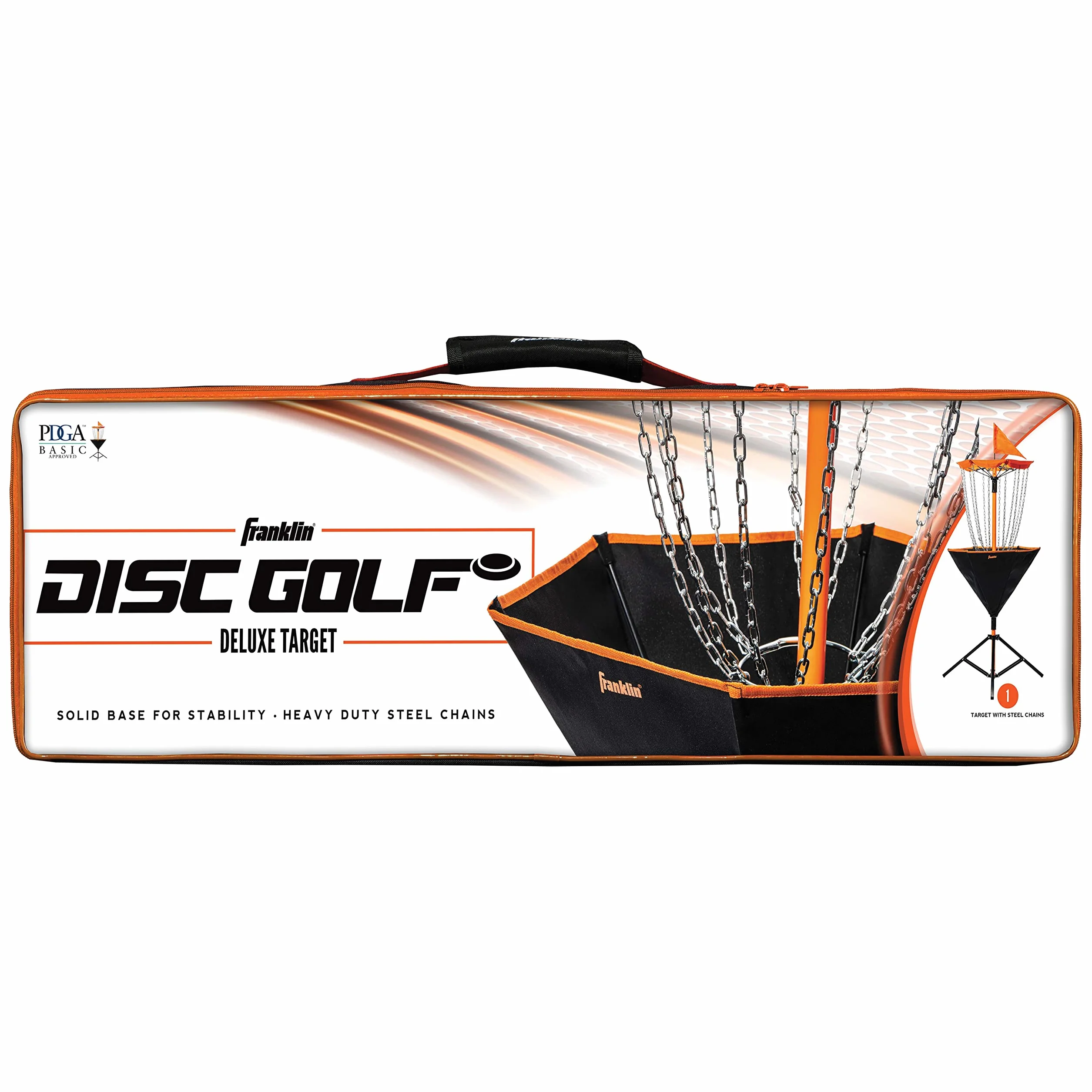 Franklin Sports Canastas de Golf de Disco, Objetivo de Golf de Disco portátil con Cadenas Incluidas, Equipo de Soporte para Cesta de Golf de Disco para creación de Agujeros + Campo