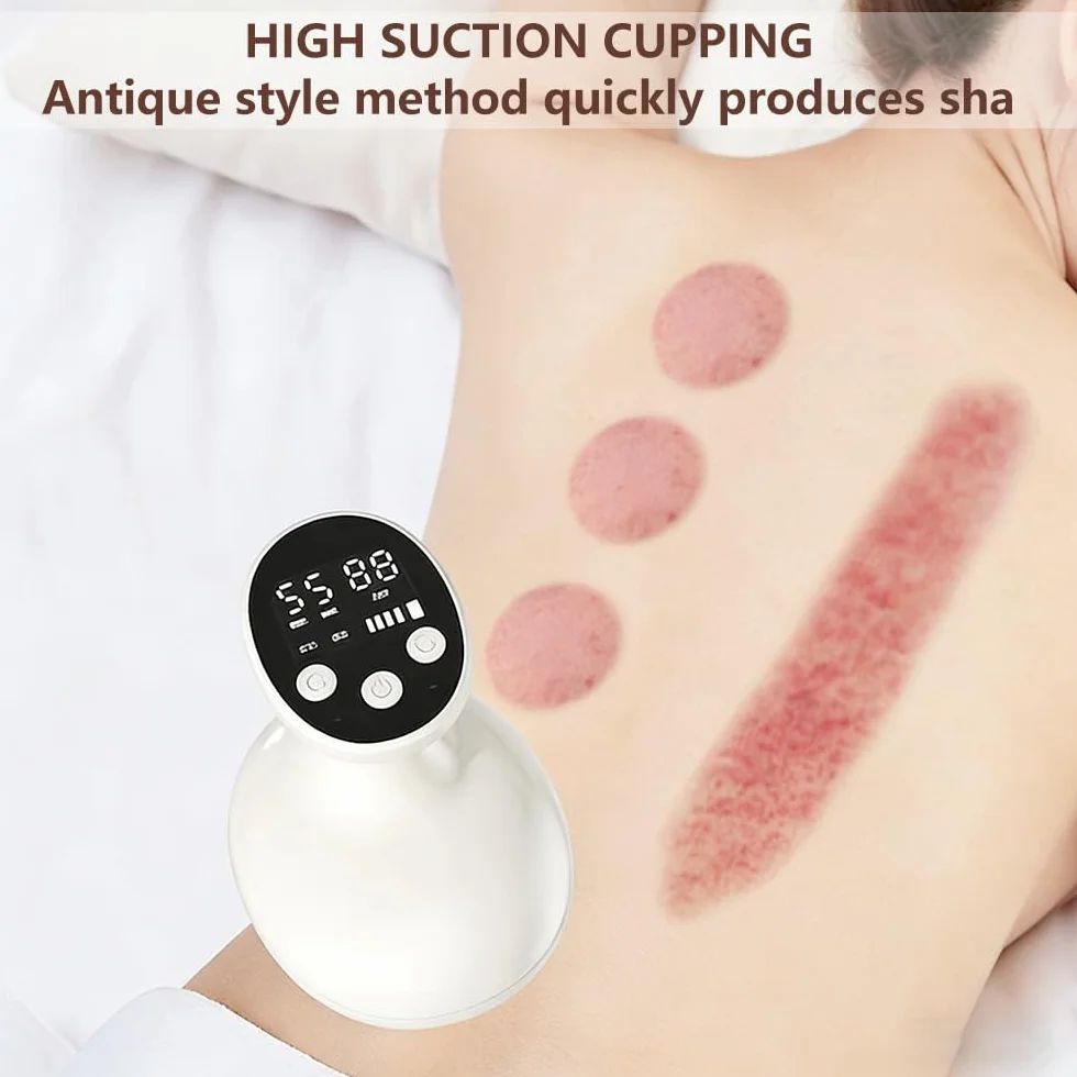 MAOYING Masaje 4 en 1 anticelulitis - dispositivo eléctrico con vacío y guasha, calor, uso corporal en casa (blanco)