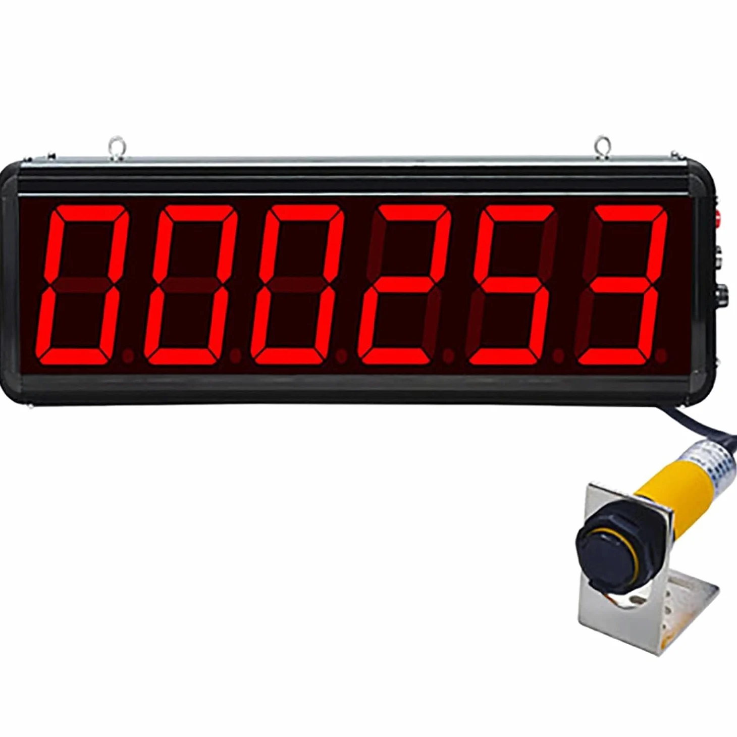 Contador digital LED, pantalla de 6 dígitos, sensor infrarrojo, cuenta hasta 999999, distancia de inducción ajustable de 30 a 70 cm, perfecto para cinta transportadora y conteo de visitantes
