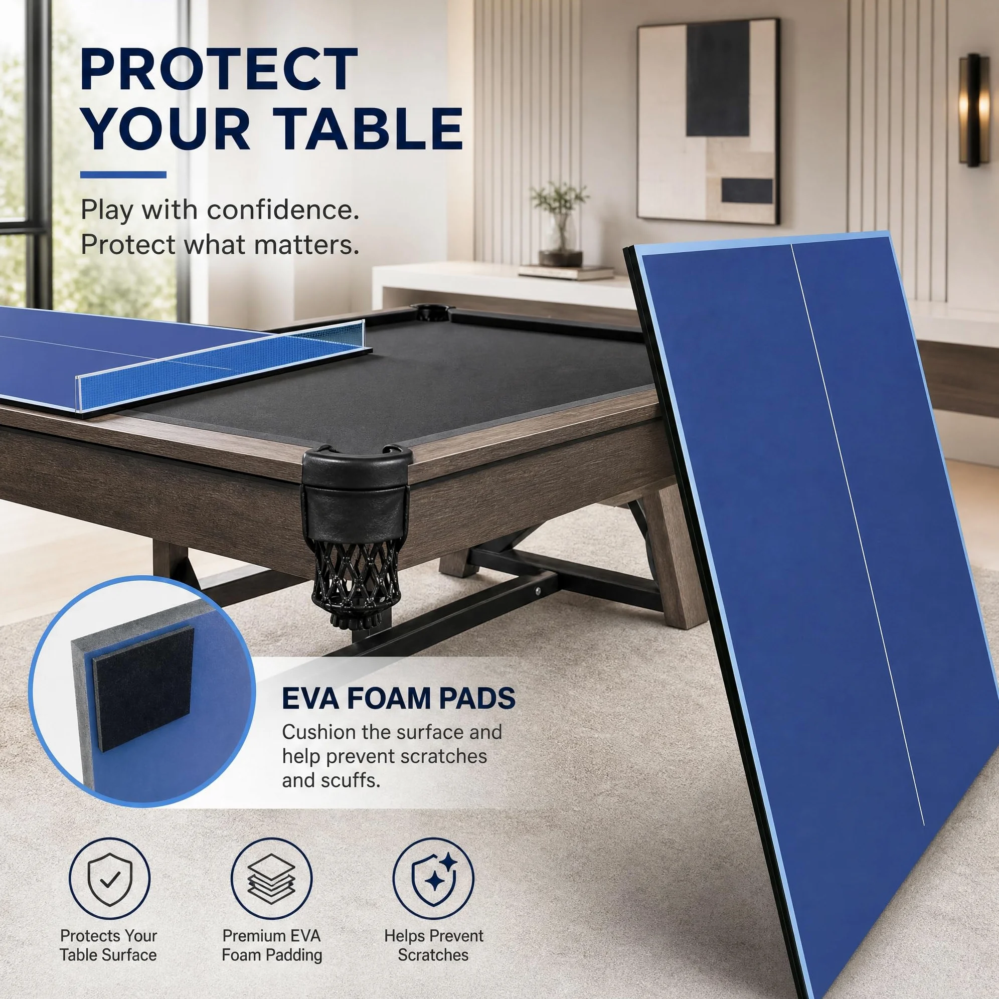 Mesa de ping pong plegable, ahorra espacio, resistente a la intemperie, mini mesa de ping pong plegable para exterior e interior, pequeña con soporte