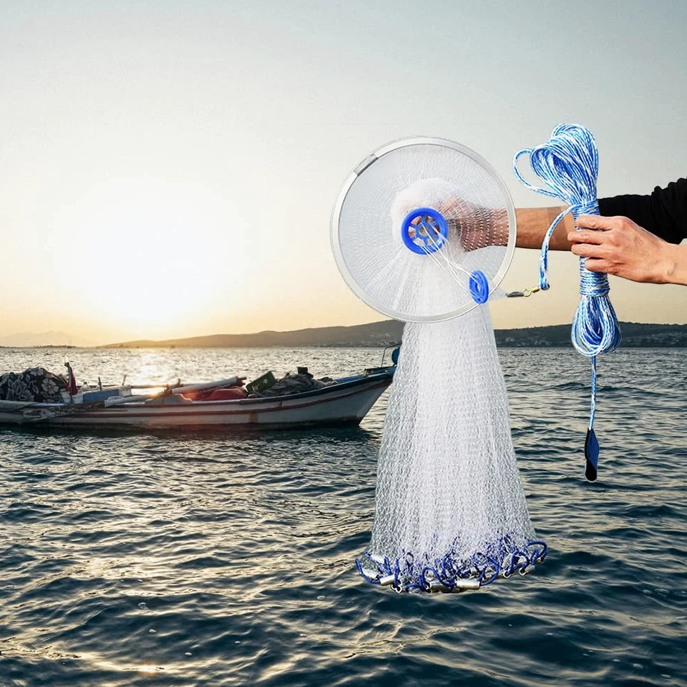 Cocoarm Red de Malla de Pesca de Estilo Americano con Material de Nailon Duradero, Evita Que los Peces Pequeños Escapen