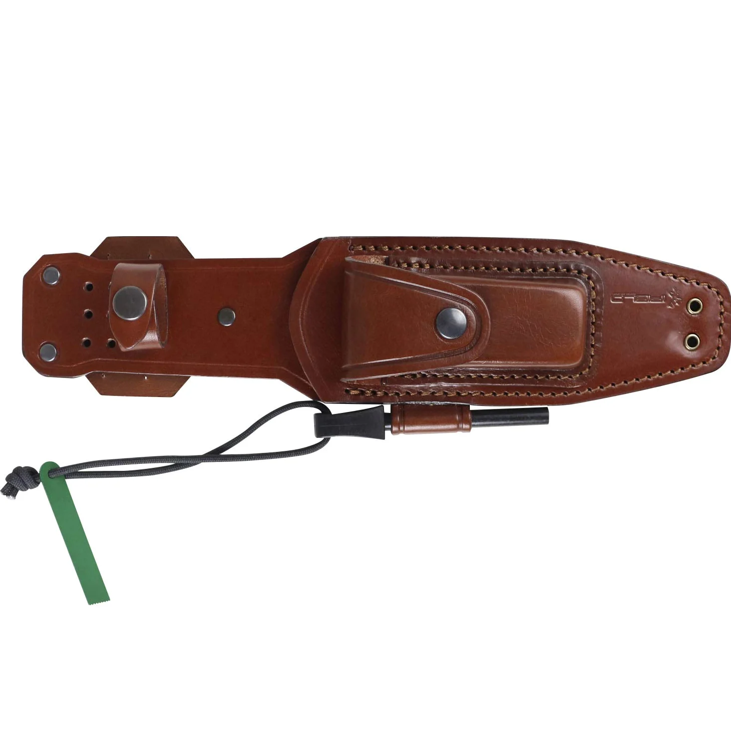 iFIELD Cuchillo de caza deportivo Workout EL29104, hoja de 15 cm MOVA satinado, funda de piel marrón con pedernal y piedra de afilar, herramienta de camping para pesca, caza, actividad deportiva
